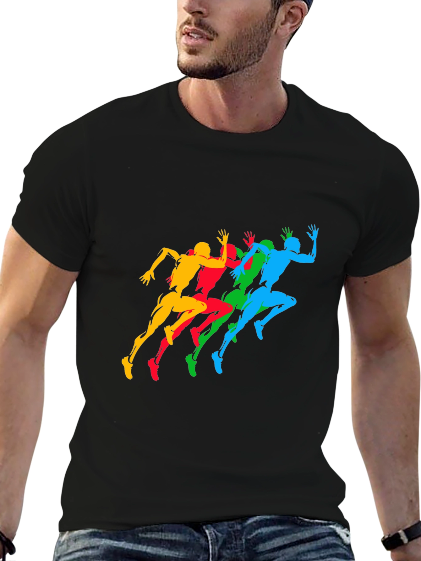 Runner Graphic Black T-Shirt