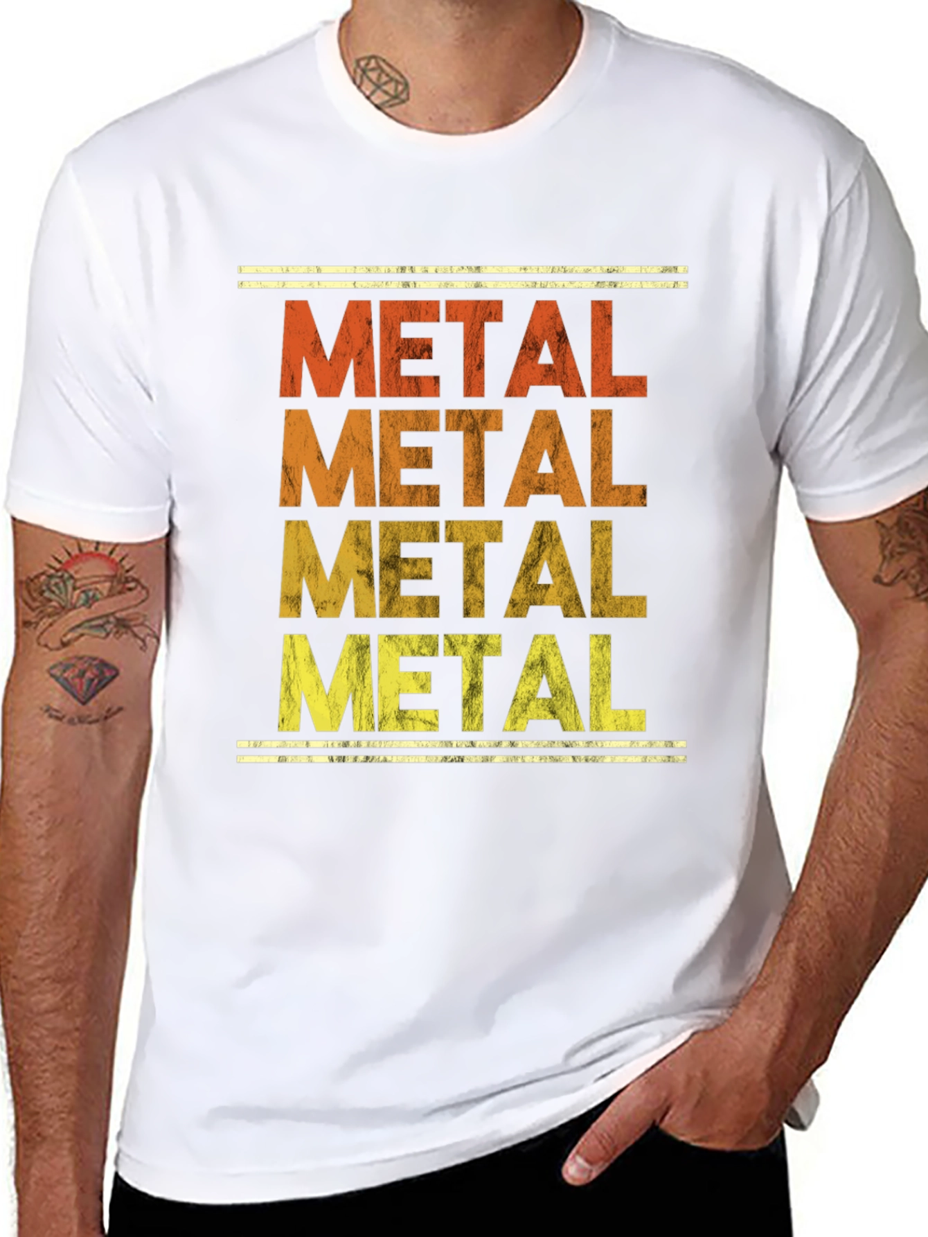 Retro Metal Music T-Shirt - Distressed Print