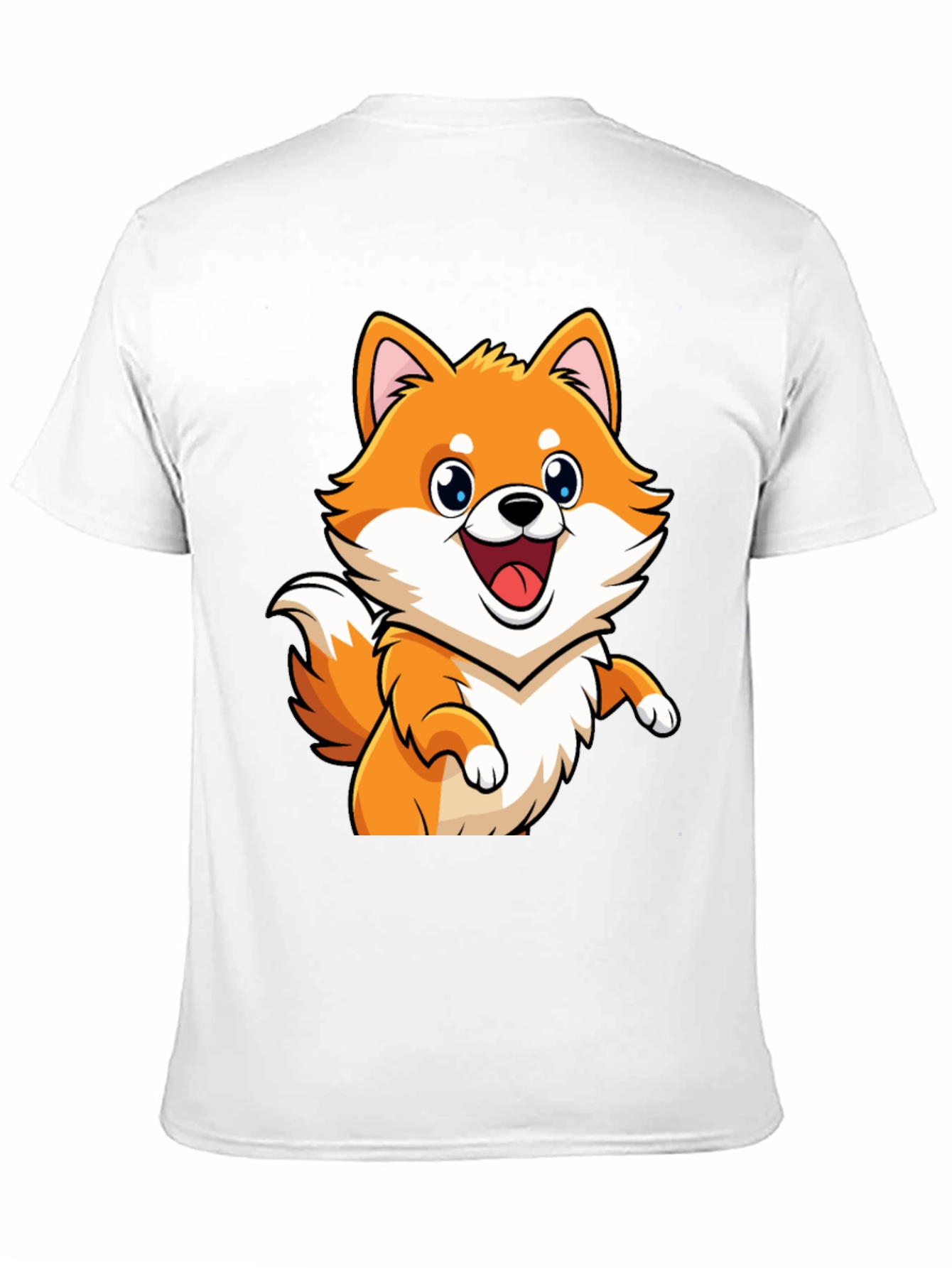 Shiba Inu Cartoon Graphic Black T-Shirt