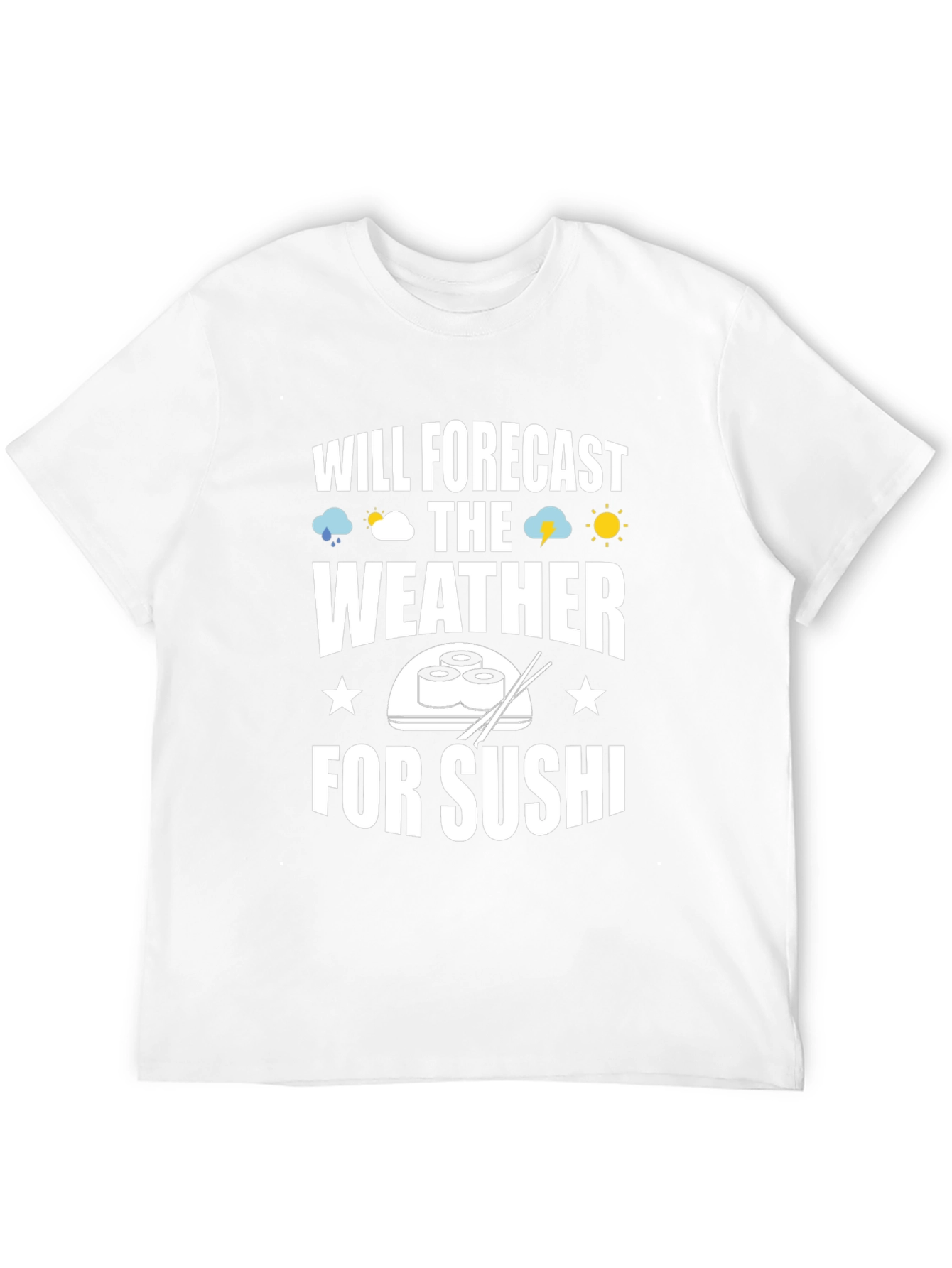 Funny Sushi Weather Forecast Graphic Tee - Black