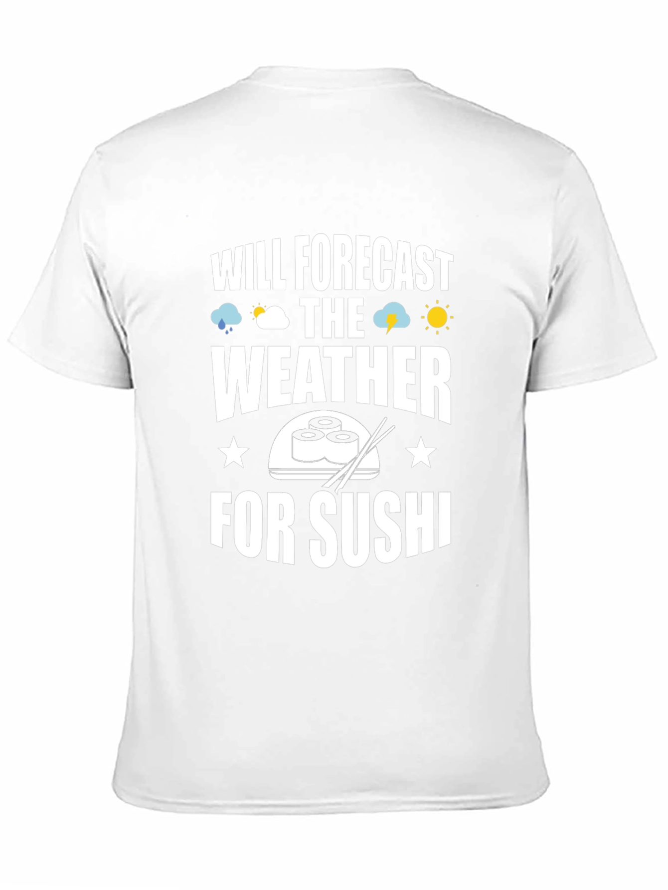 Funny Sushi Weather Forecast Graphic Tee - Black