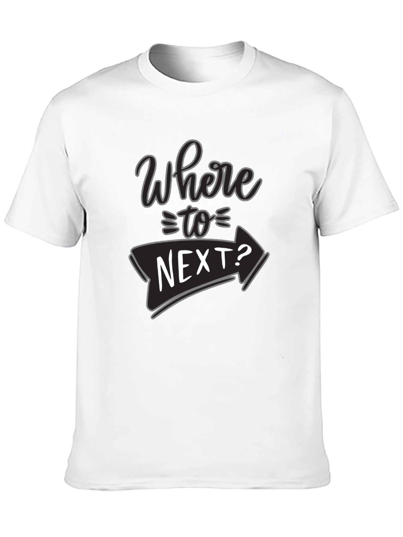 Where To Next? Black Graphic T-Shirt