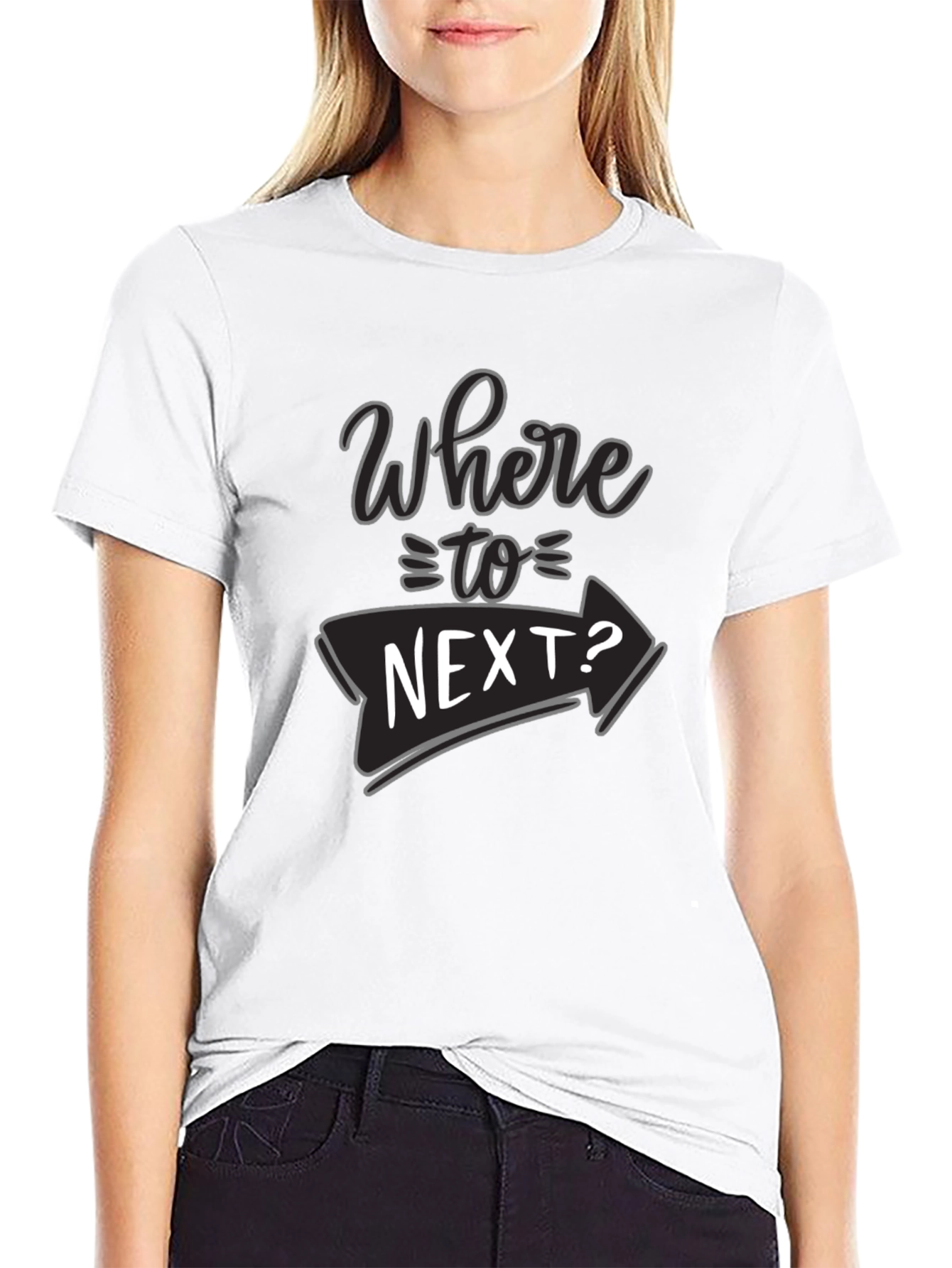 Where To Next? Black Graphic T-Shirt