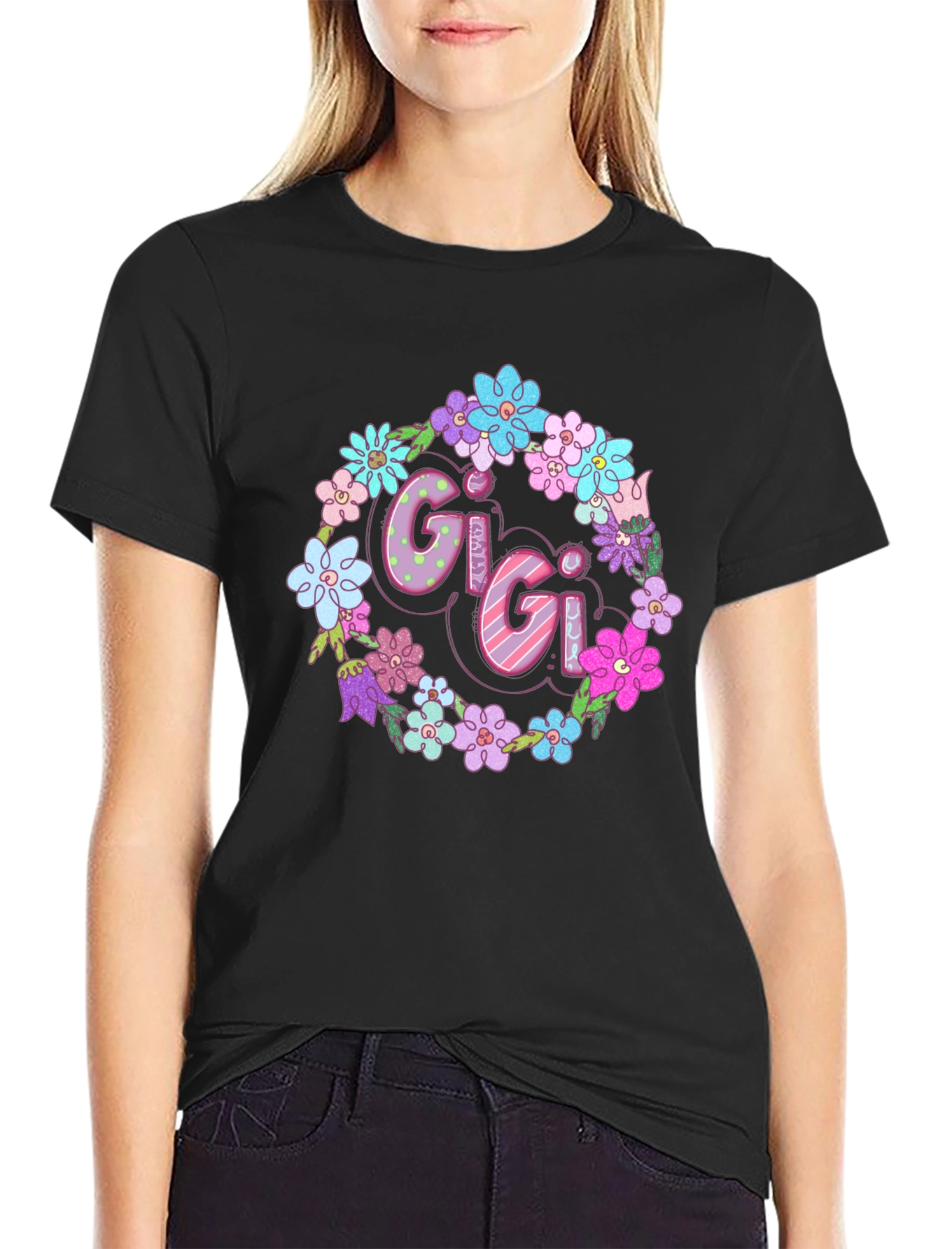 Gigi Floral Wreath Graphic T-Shirt