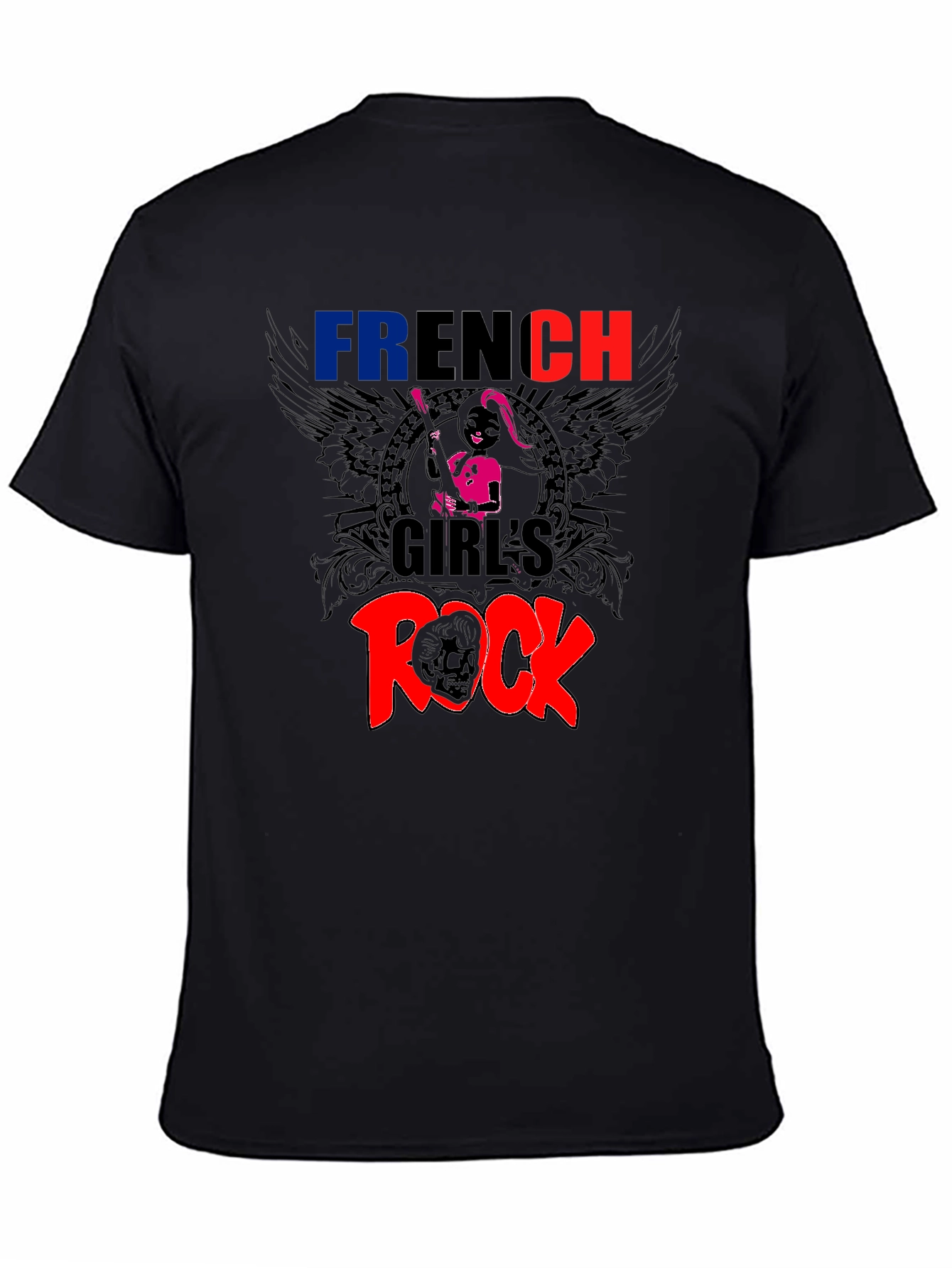 French Girls Rock T-Shirt - Black Graphic Tee