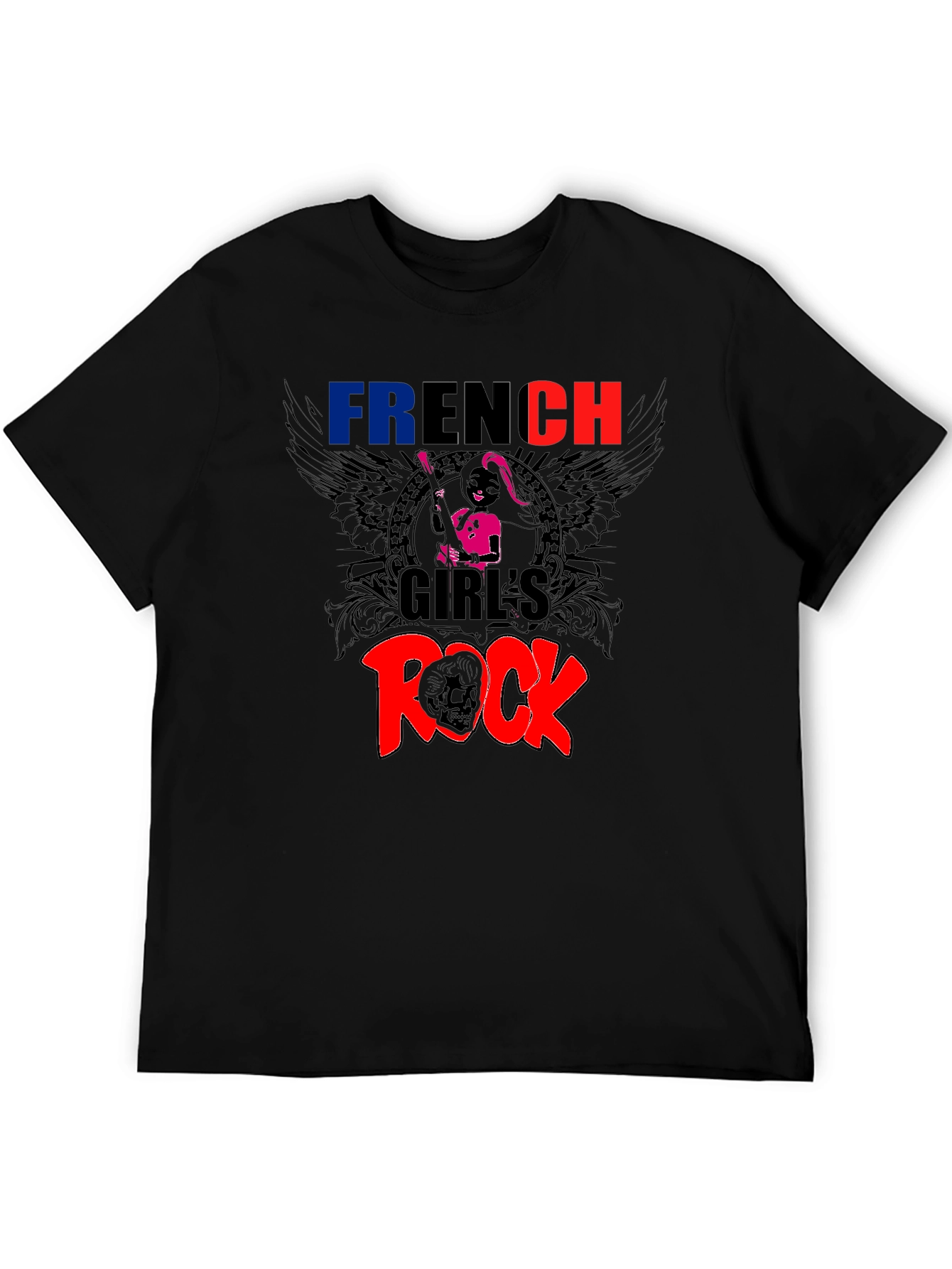 French Girls Rock T-Shirt - Black Graphic Tee