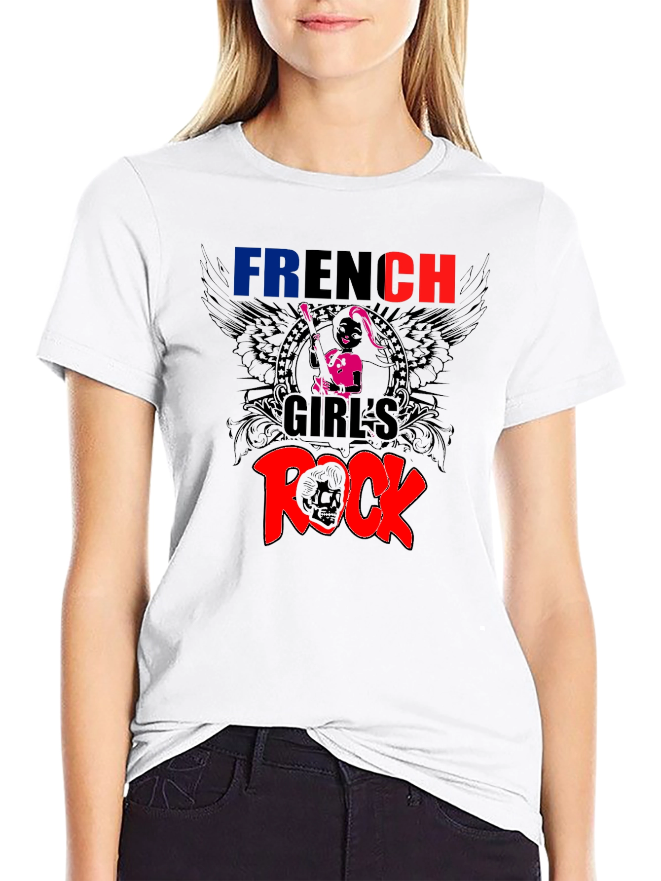 French Girls Rock T-Shirt - Black Graphic Tee