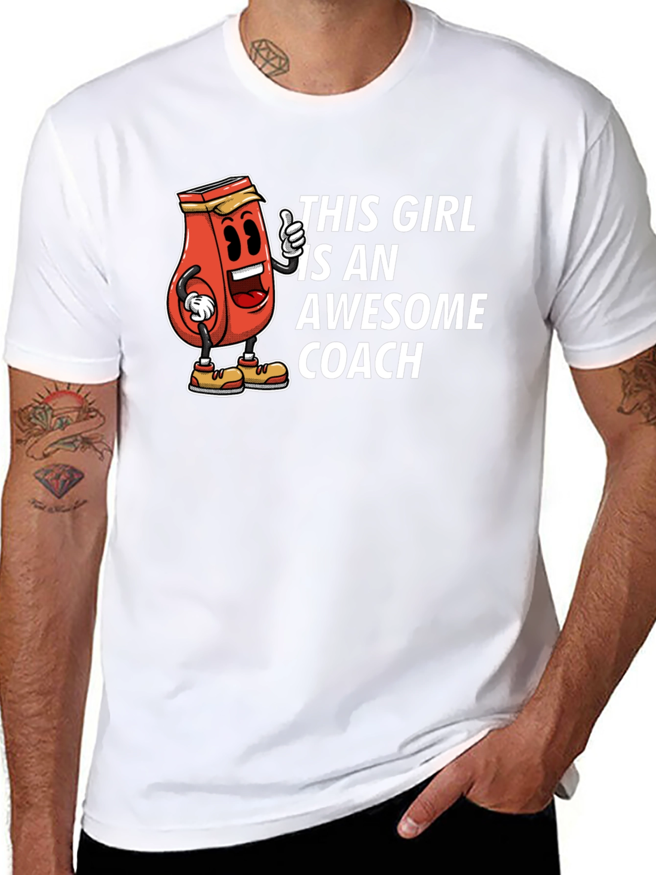 Awesome Coach T-Shirt - Funny Ketchup Girl Design