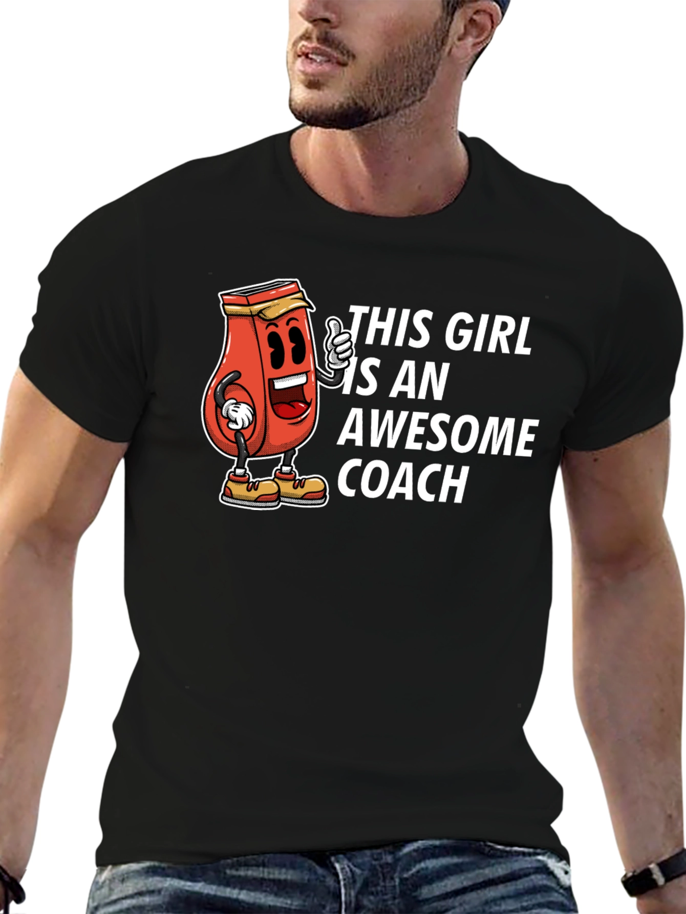 Awesome Coach T-Shirt - Funny Ketchup Girl Design