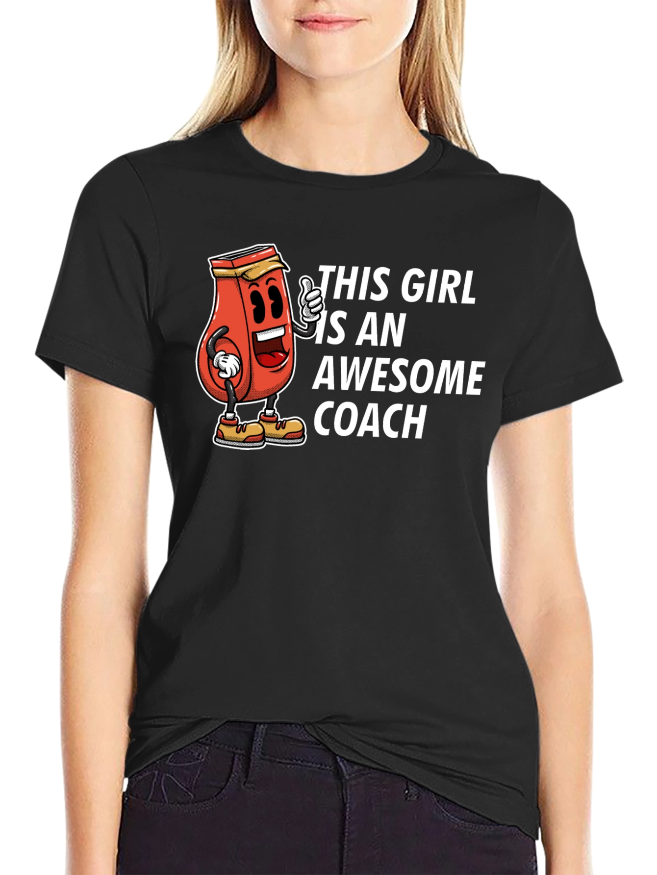 Awesome Coach T-Shirt - Funny Ketchup Girl Design