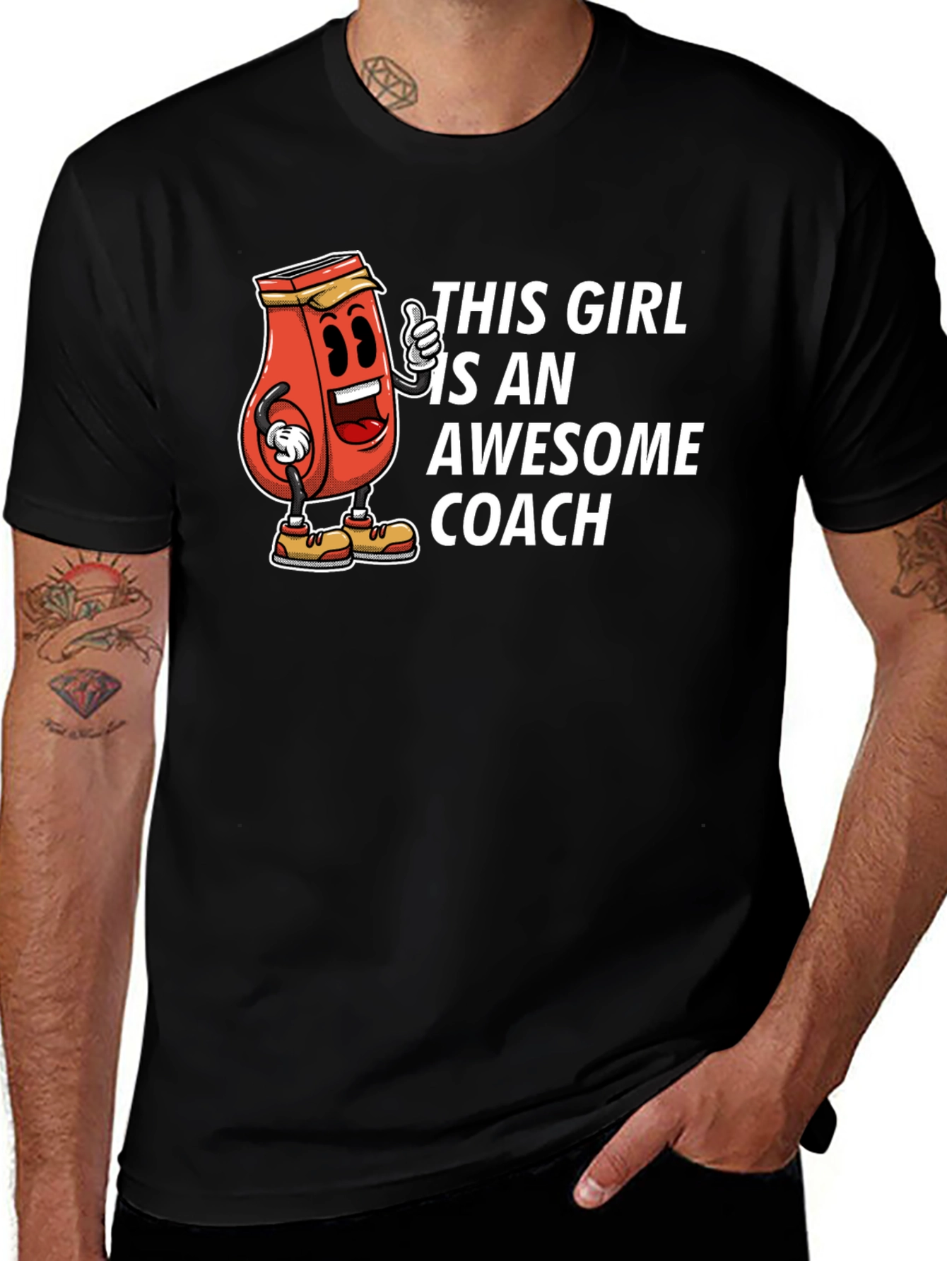 Awesome Coach T-Shirt - Funny Ketchup Girl Design