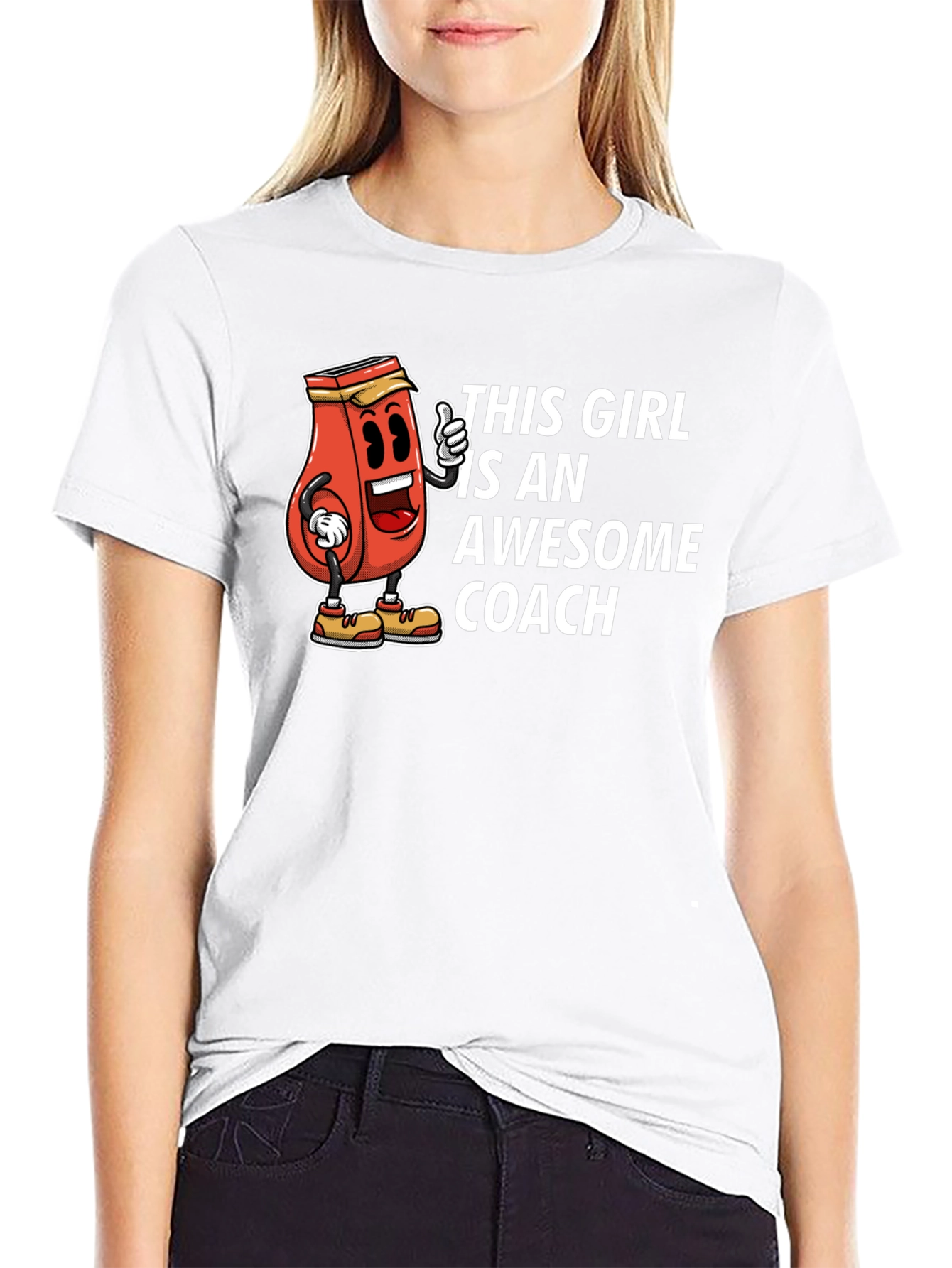 Awesome Coach T-Shirt - Funny Ketchup Girl Design