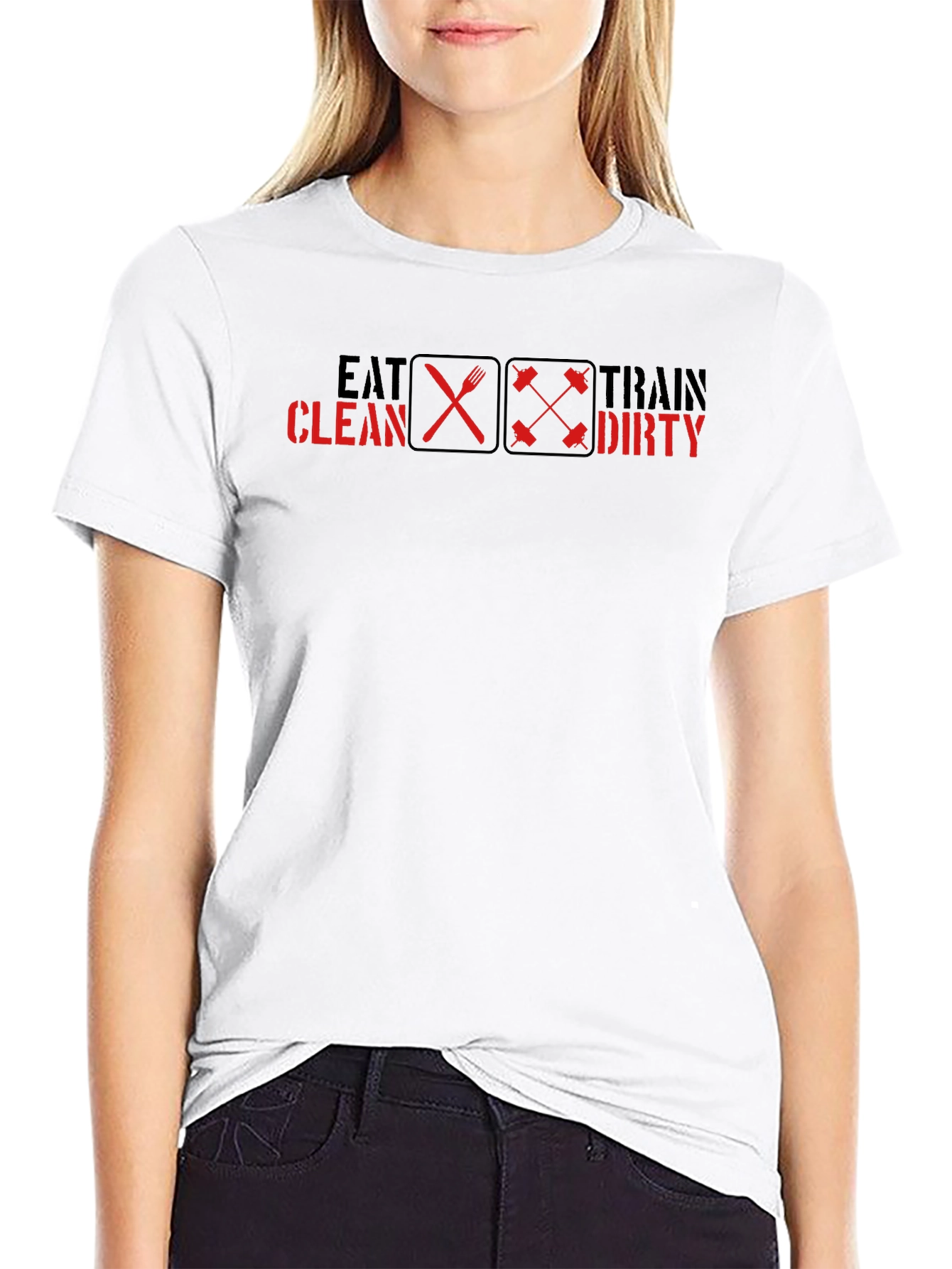 Eat Clean Train Dirty Graphic Tee - Fitness Motivation