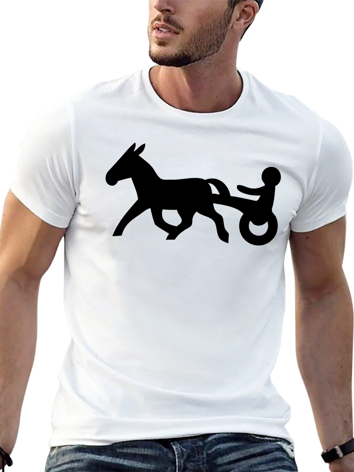 Horse and Buggy Graphic T-Shirt - Black