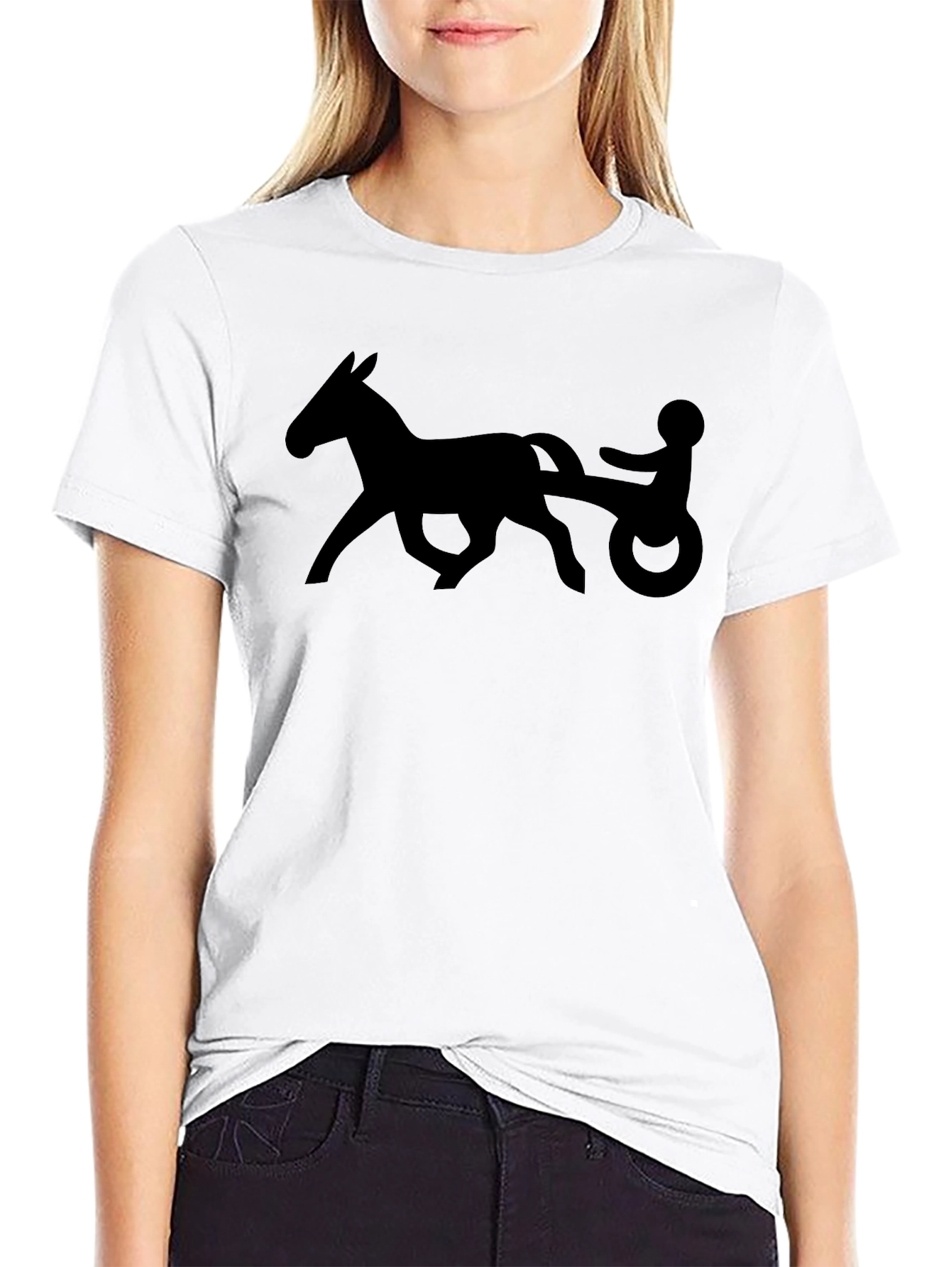Horse and Buggy Graphic T-Shirt - Black