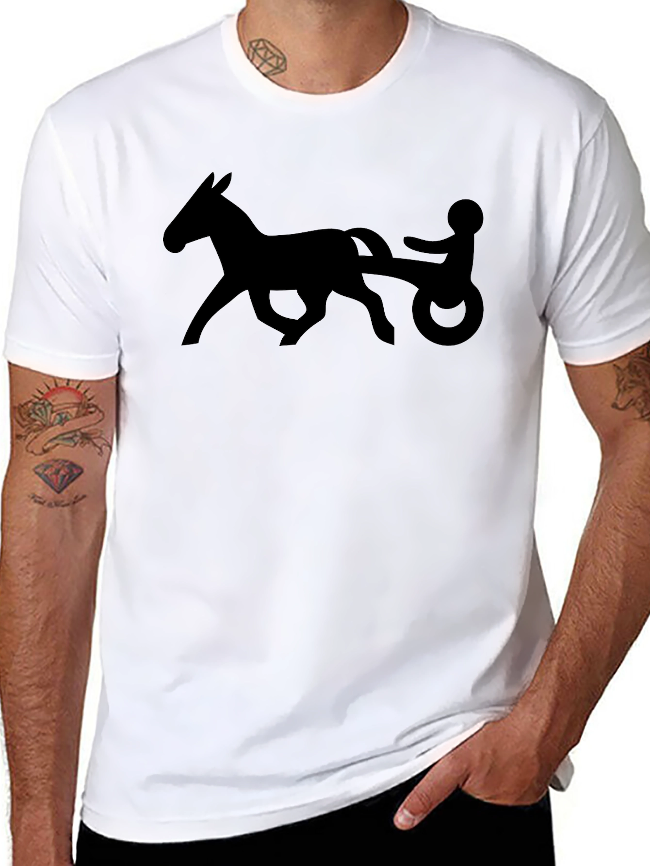 Horse and Buggy Graphic T-Shirt - Black