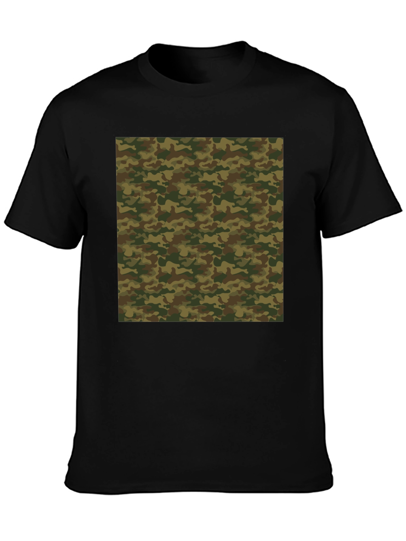 Camo Pattern Black T-Shirt - Stylish Casual Wear