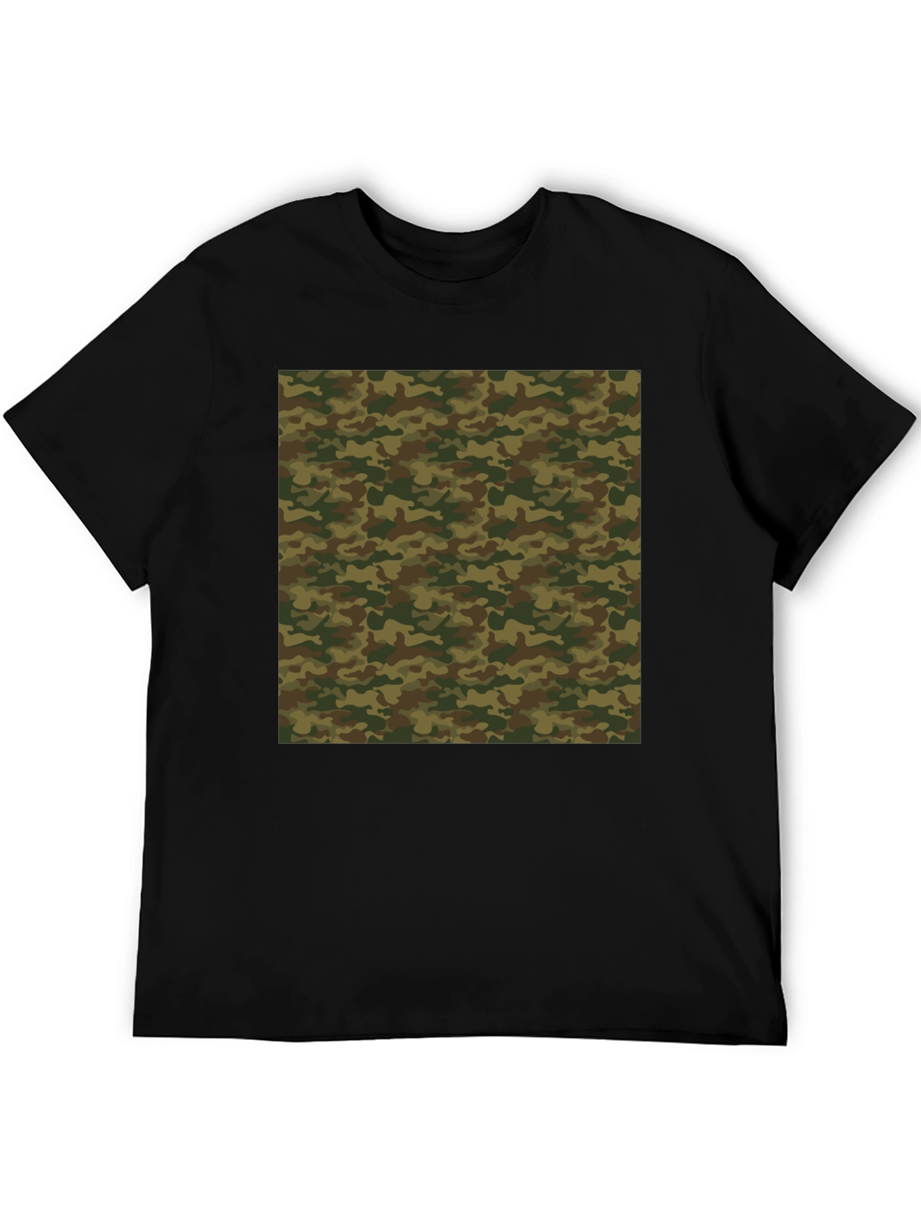 Camo Pattern Black T-Shirt - Stylish Casual Wear