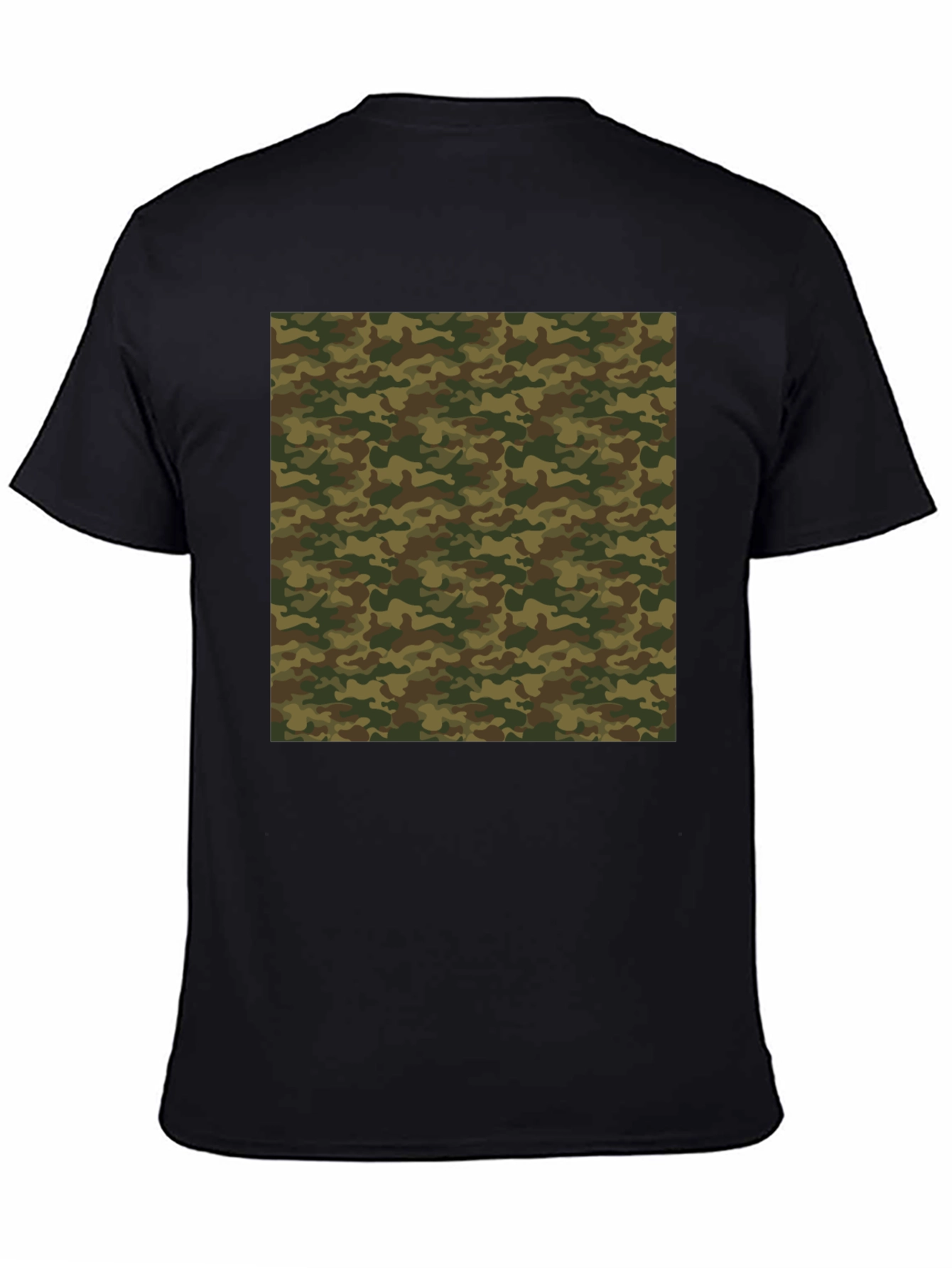 Camo Pattern Black T-Shirt - Stylish Casual Wear