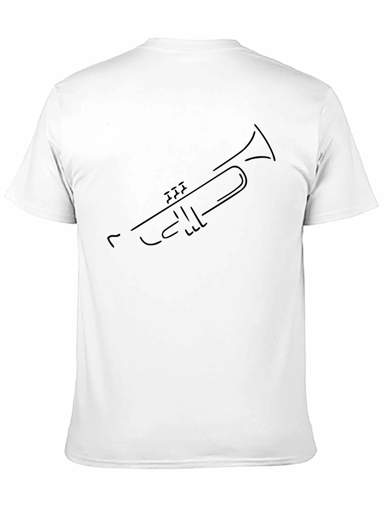 Trumpet Outline Black T-Shirt - Music Lover Tee