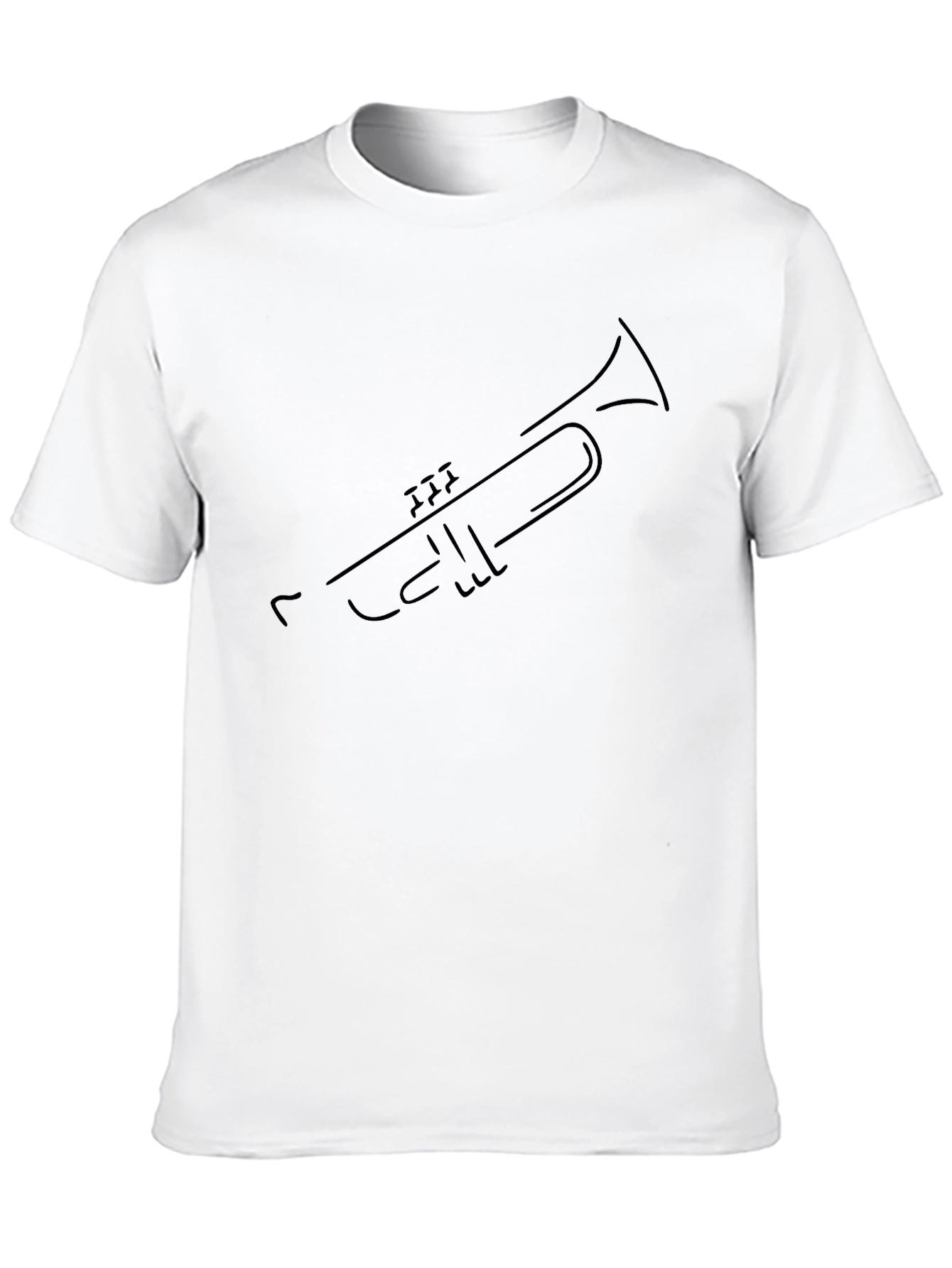 Trumpet Outline Black T-Shirt - Music Lover Tee
