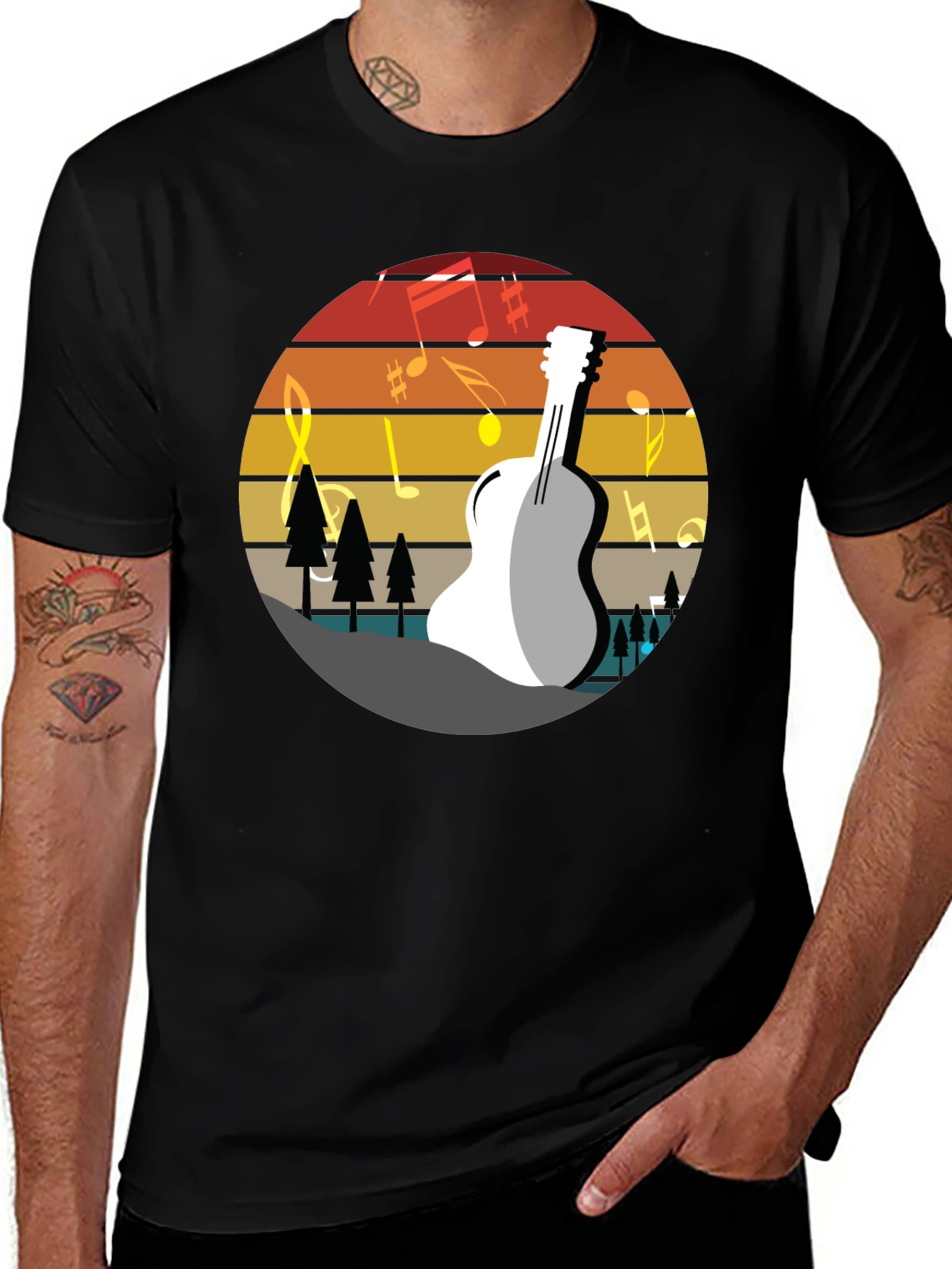 Guitar Sunset T-Shirt - Music Lover Tee