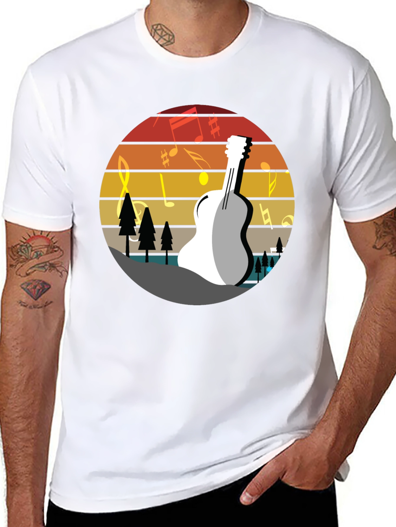 Guitar Sunset T-Shirt - Music Lover Tee