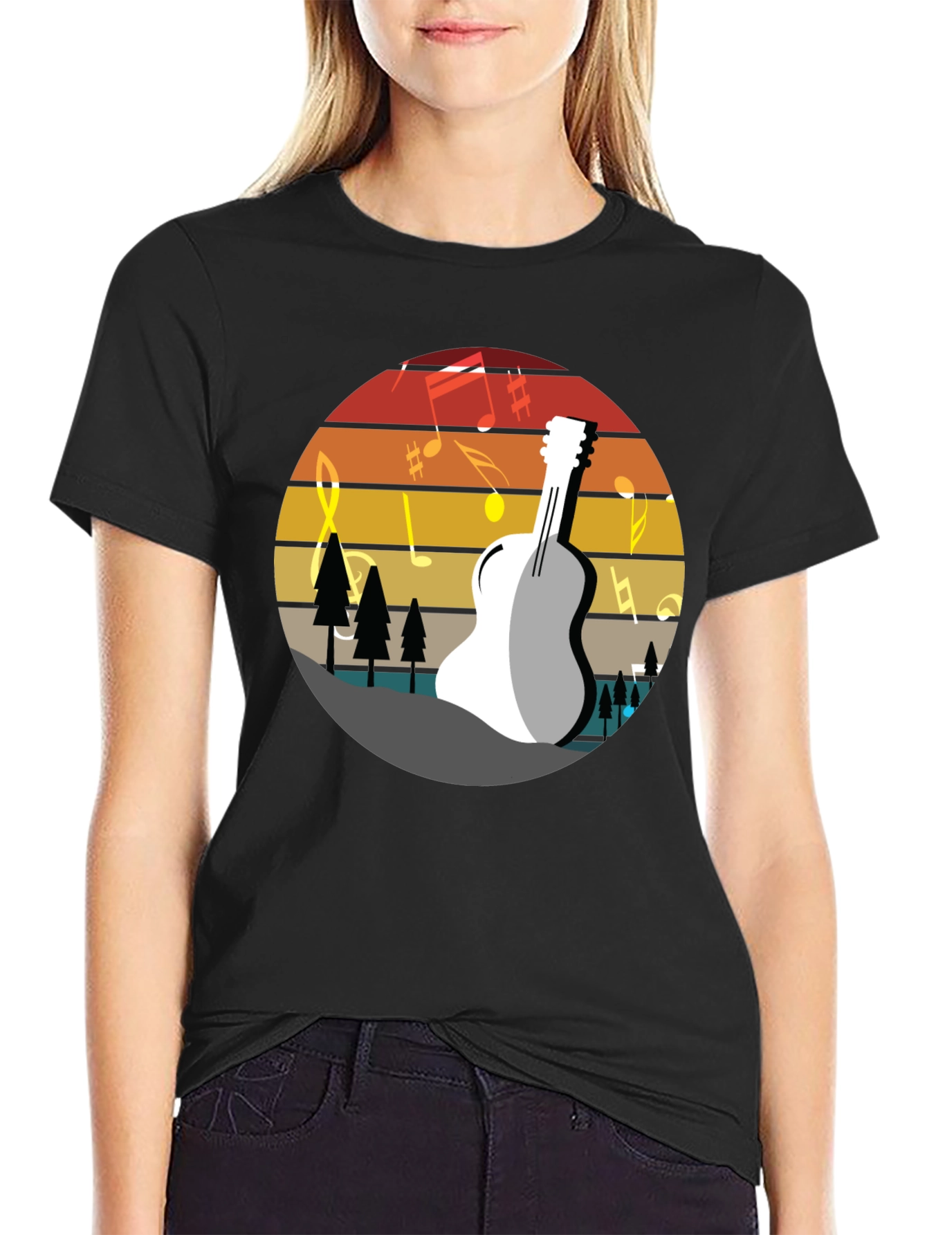 Guitar Sunset T-Shirt - Music Lover Tee