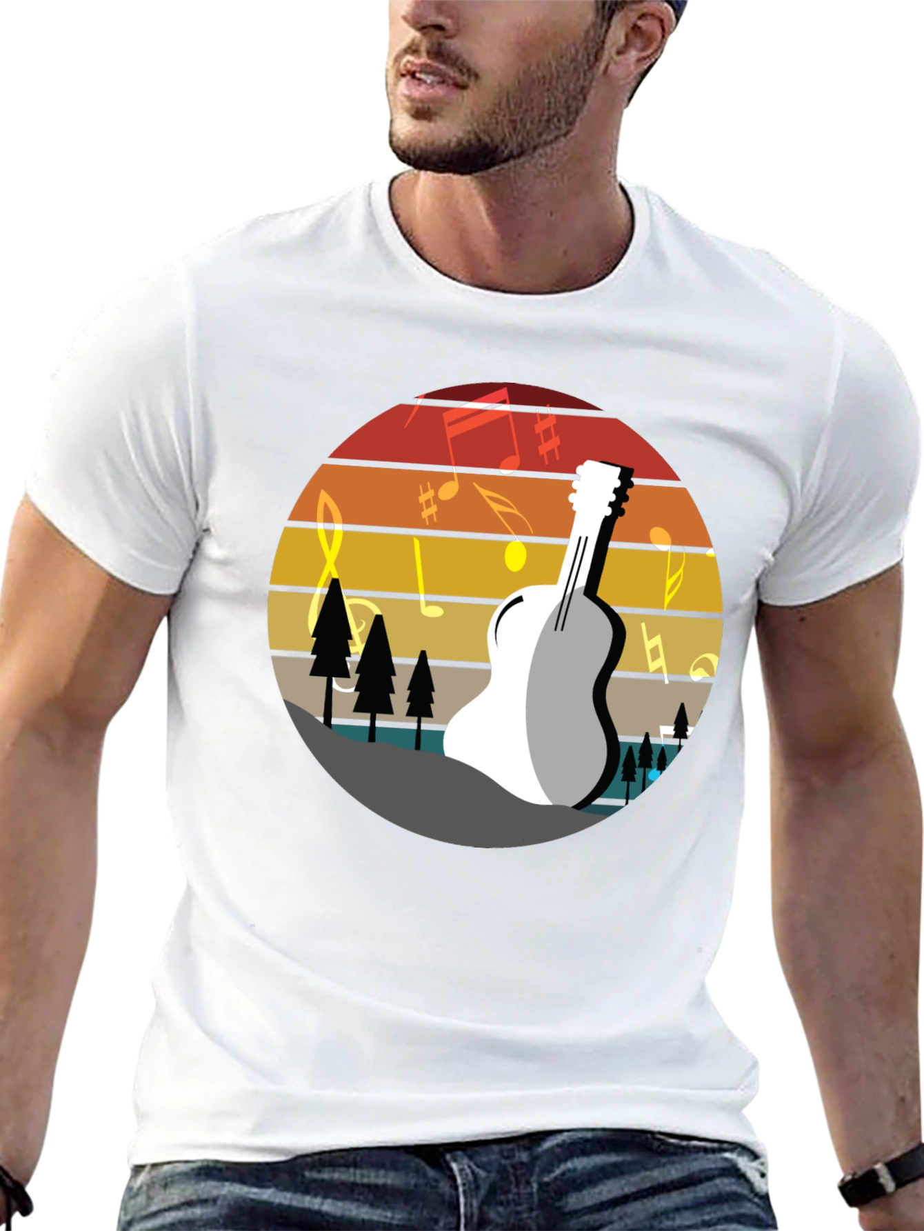 Guitar Sunset T-Shirt - Music Lover Tee