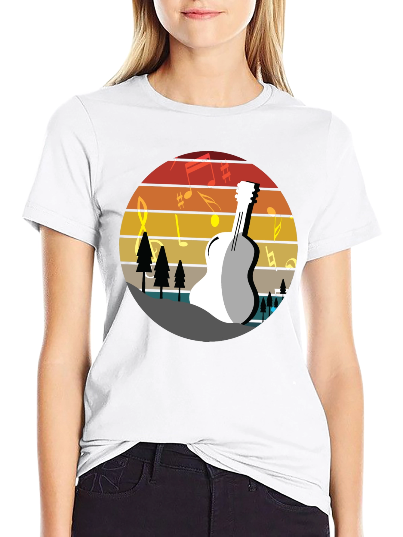 Guitar Sunset T-Shirt - Music Lover Tee