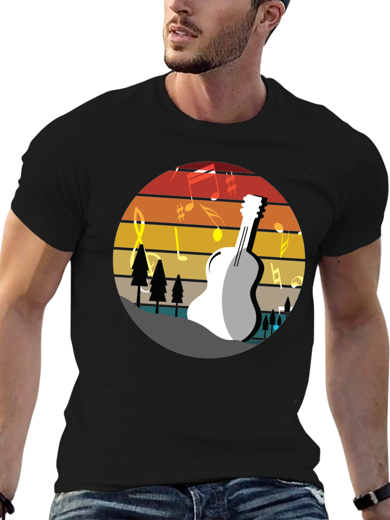 Guitar Sunset T-Shirt - Music Lover Tee
