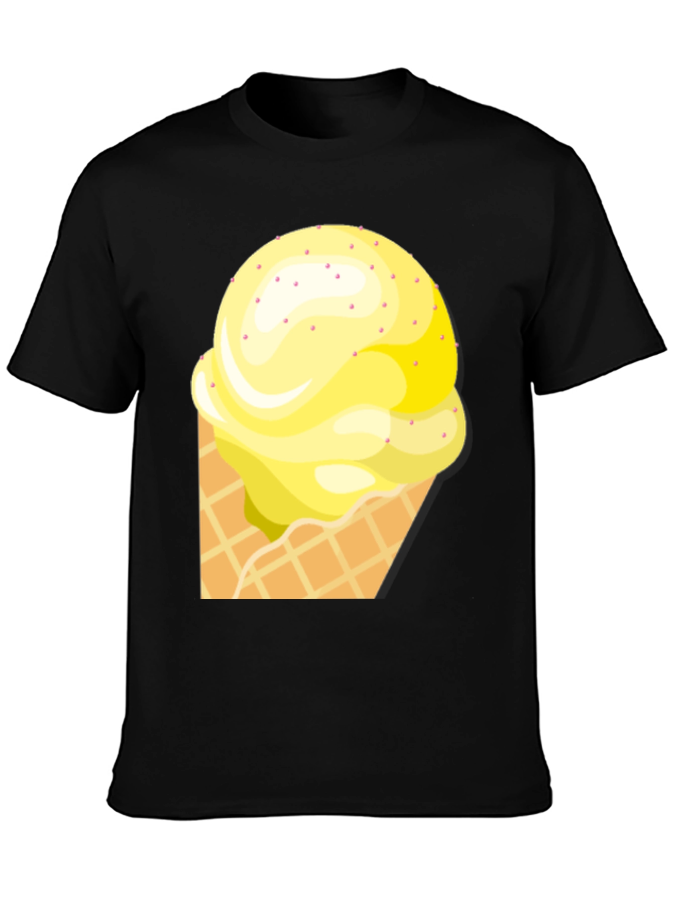 Ice Cream Cone Graphic Tee - Black