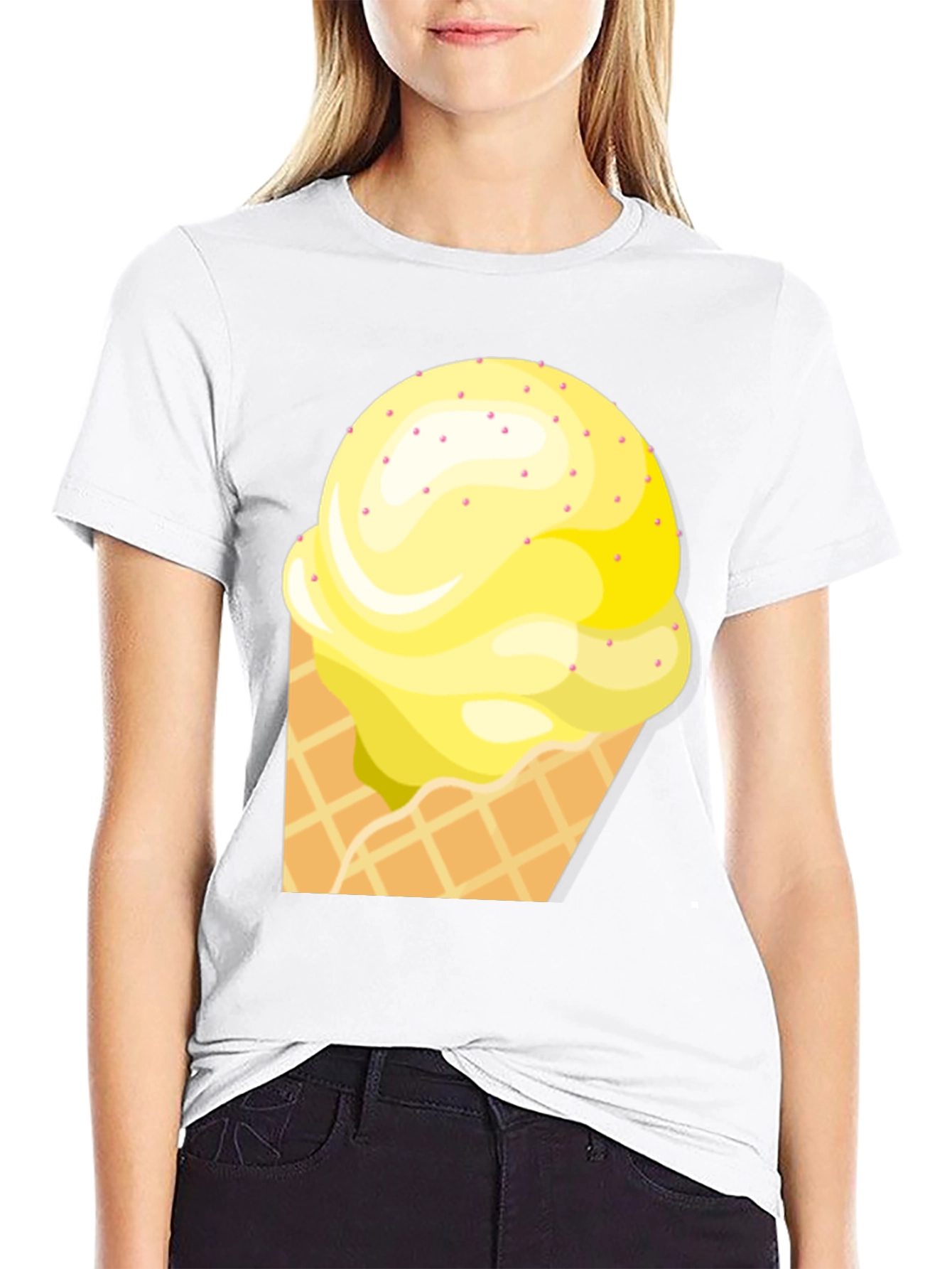 Ice Cream Cone Graphic Tee - Black