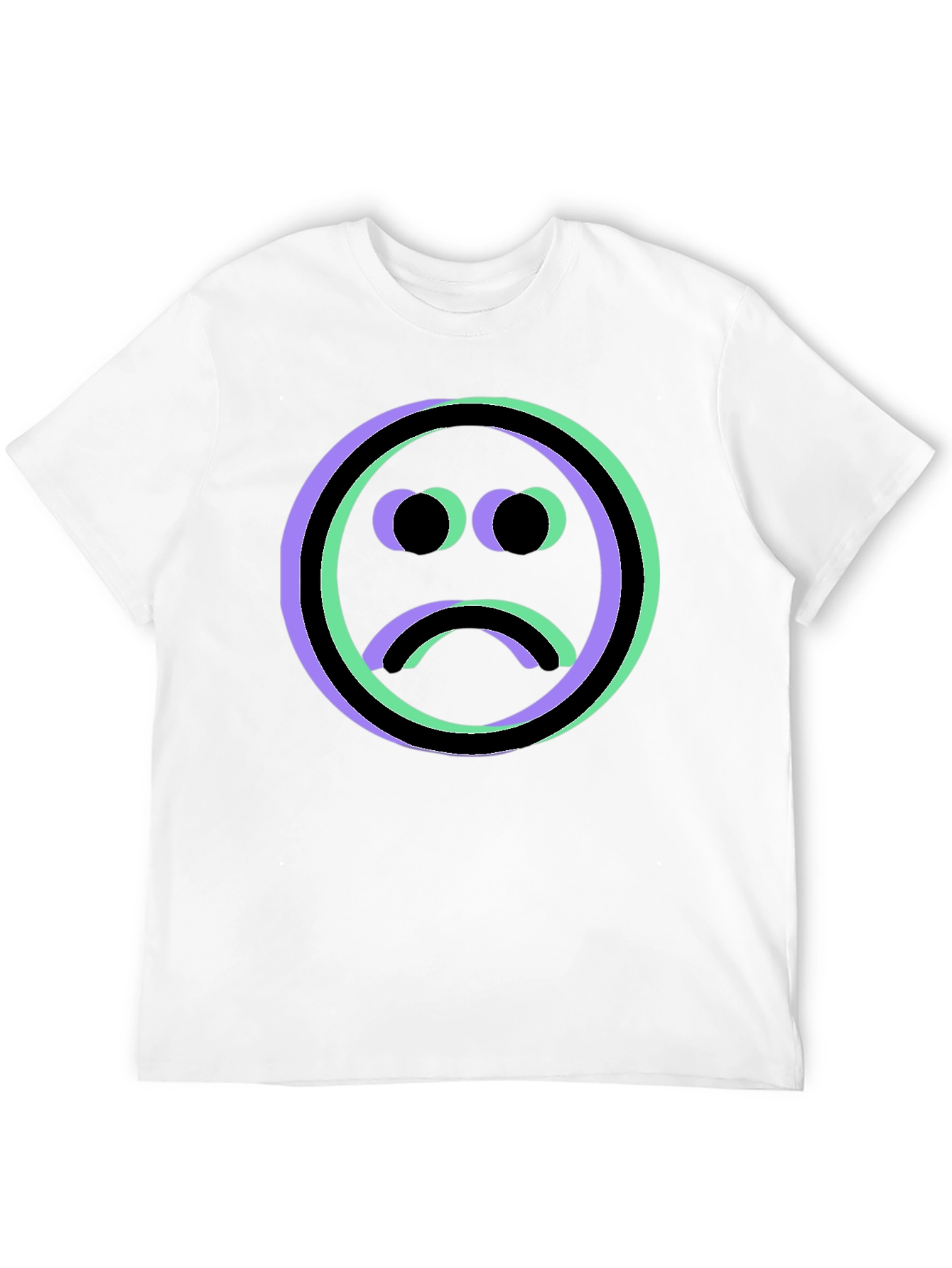 Sad Face Graphic Tee - Black Unisex T-Shirt