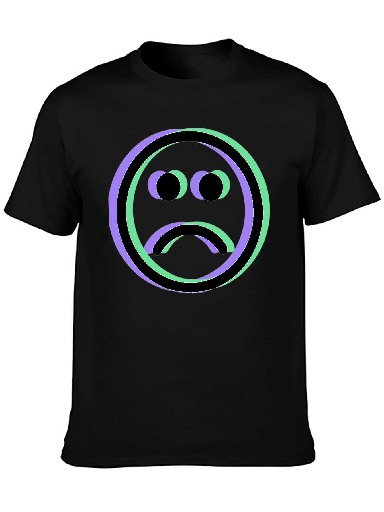 Sad Face Graphic Tee - Black Unisex T-Shirt