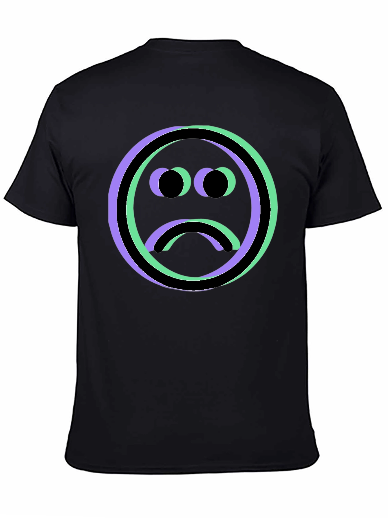 Sad Face Graphic Tee - Black Unisex T-Shirt