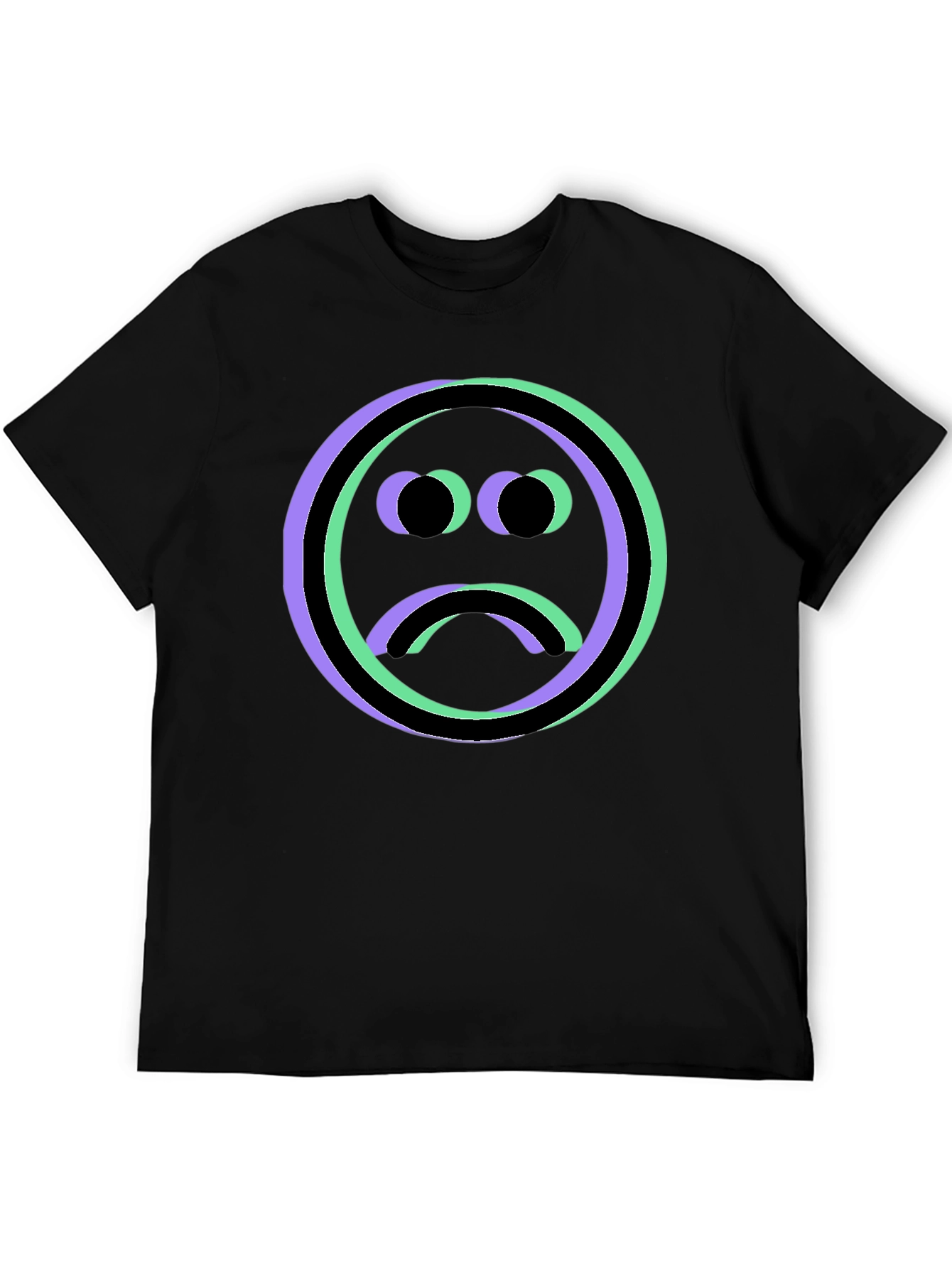 Sad Face Graphic Tee - Black Unisex T-Shirt