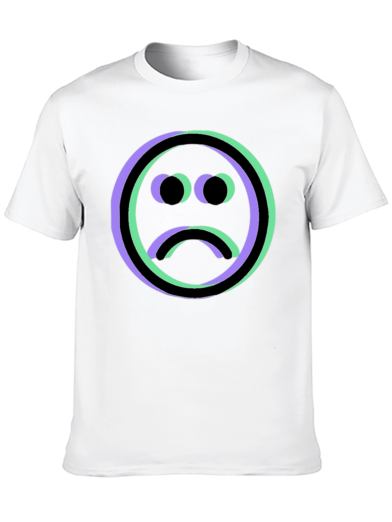 Sad Face Graphic Tee - Black Unisex T-Shirt