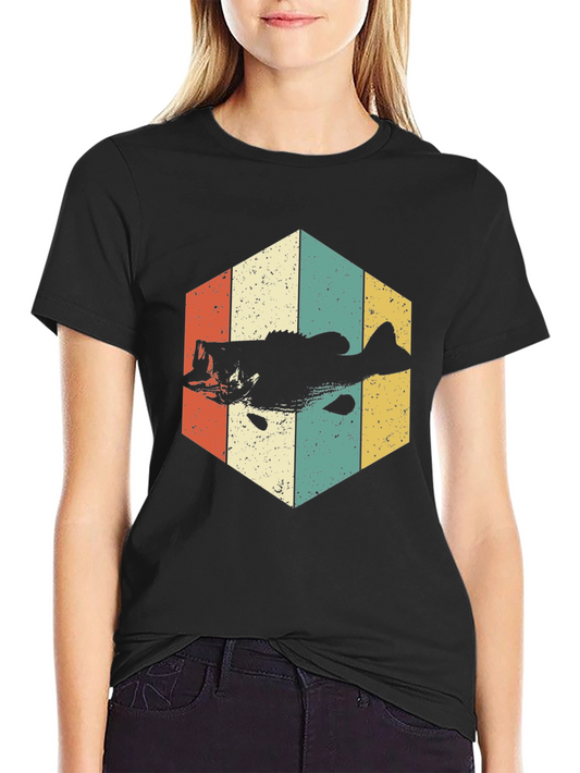 Retro Bass Fishing T-Shirt - Vintage Style Angler Tee