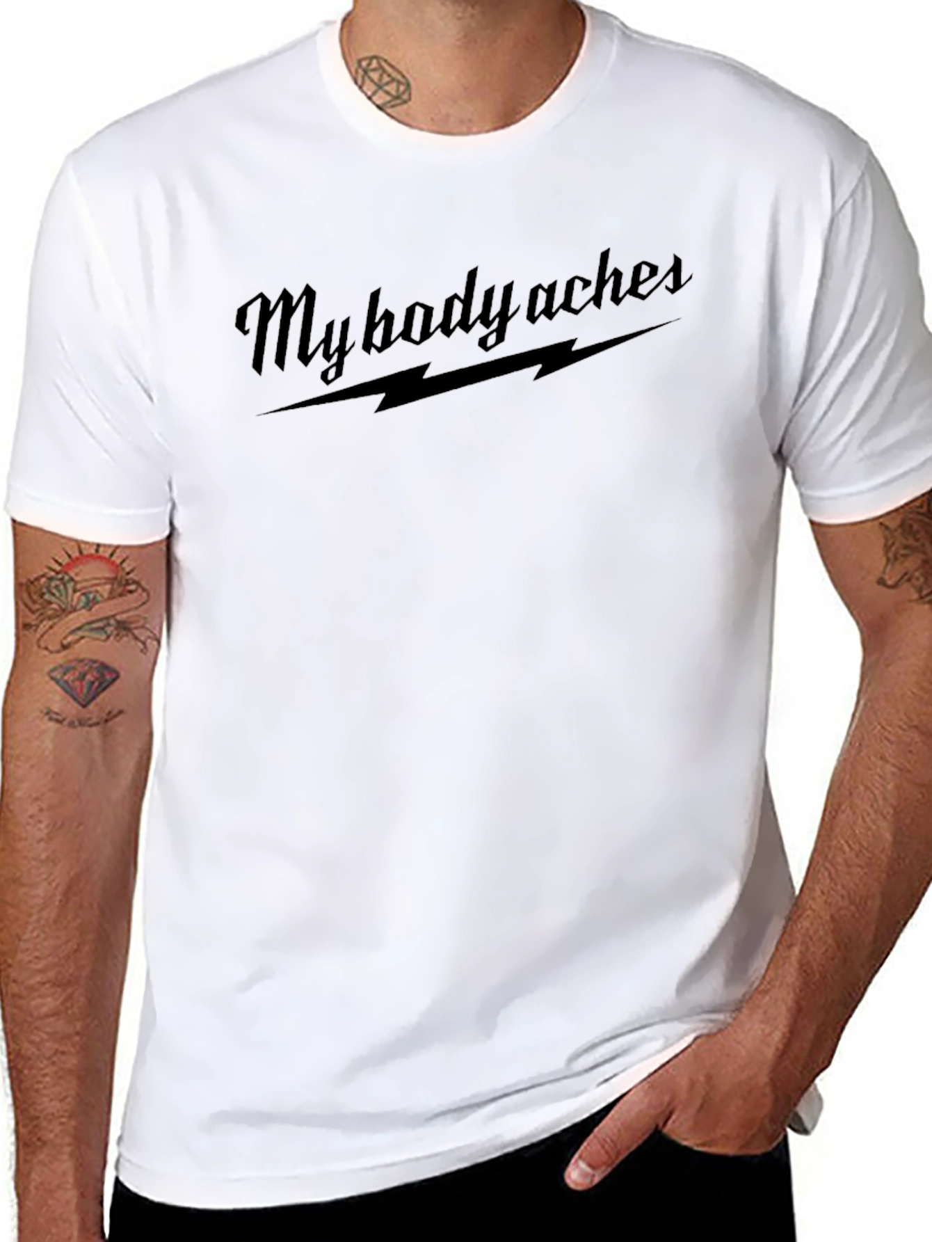 My Body Aches Black Graphic Tee Shirt