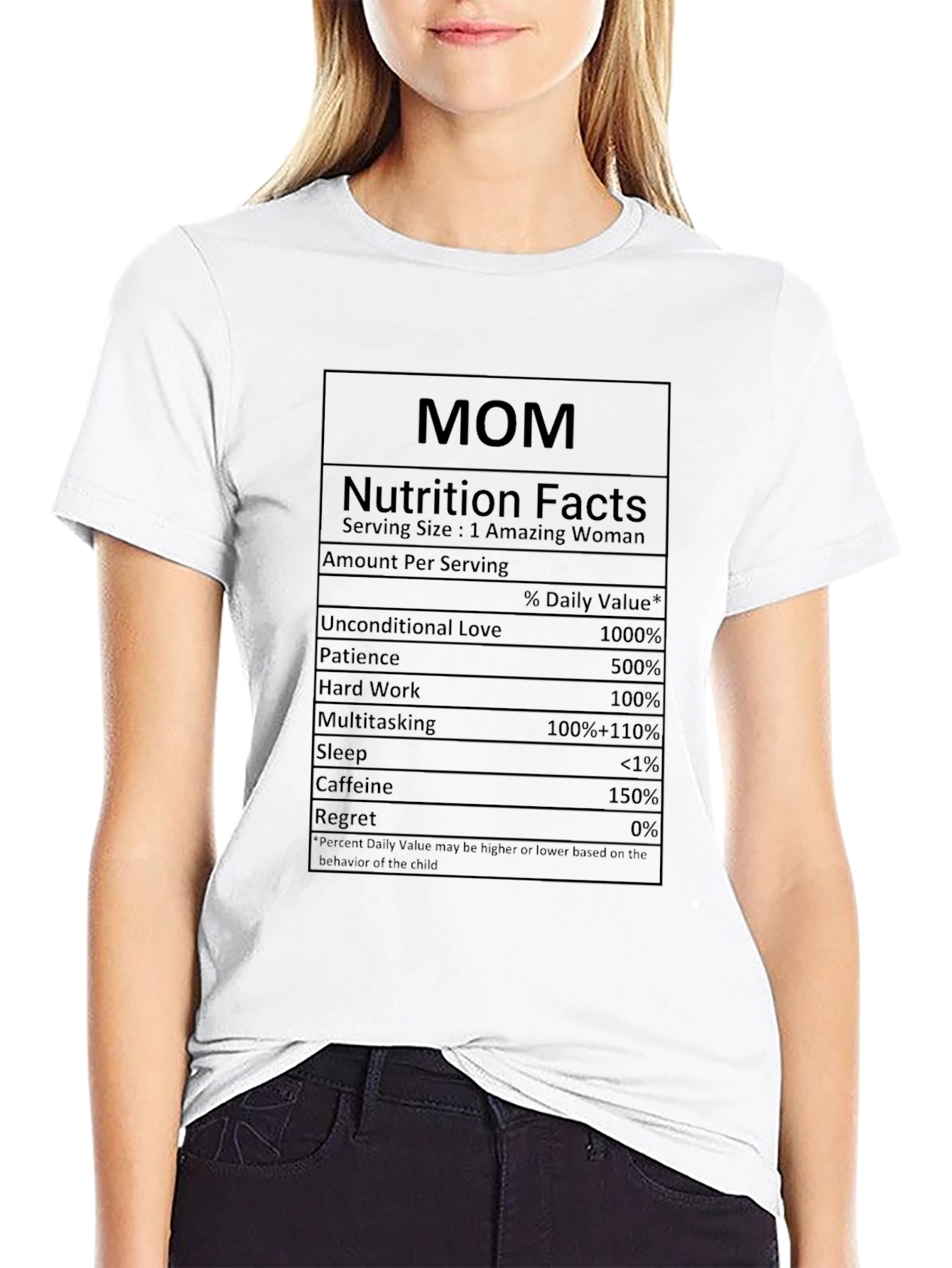 Mom Nutrition Facts Black T-Shirt