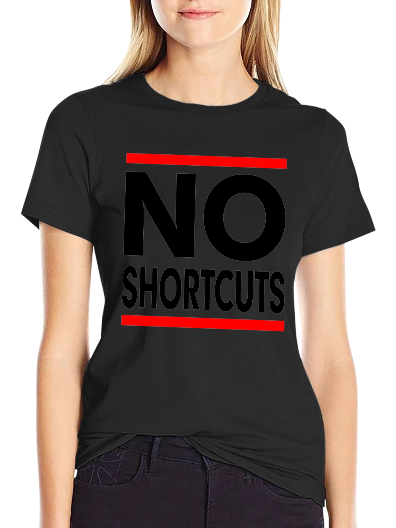 No Shortcuts Black Graphic T-Shirt