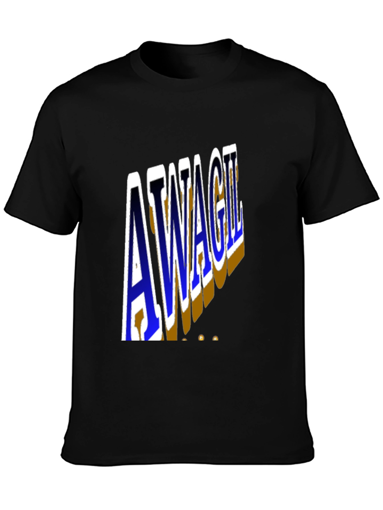 Unique AWAGIL Graphic Black T-Shirt