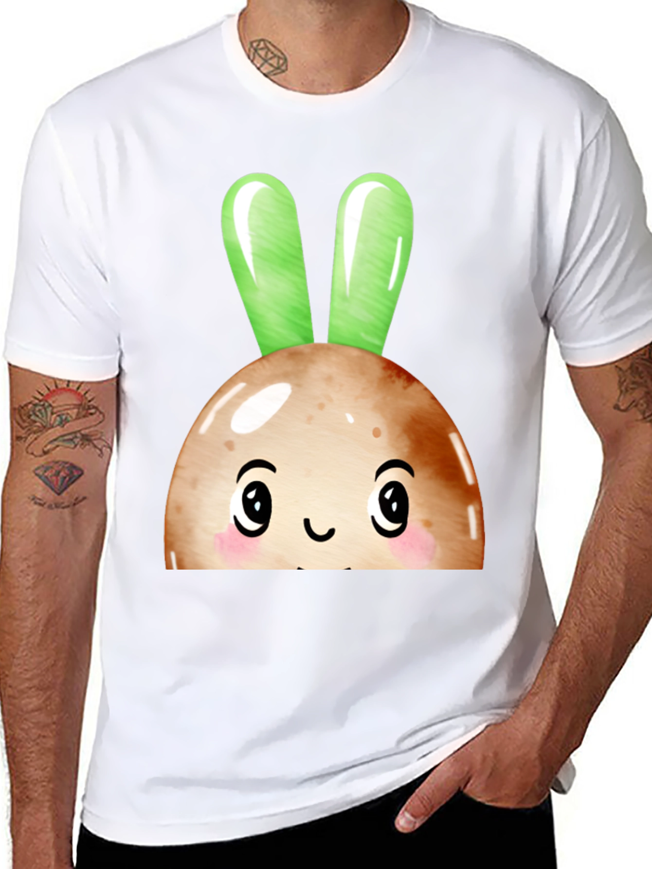 Cute Bunny Head Graphic Tee