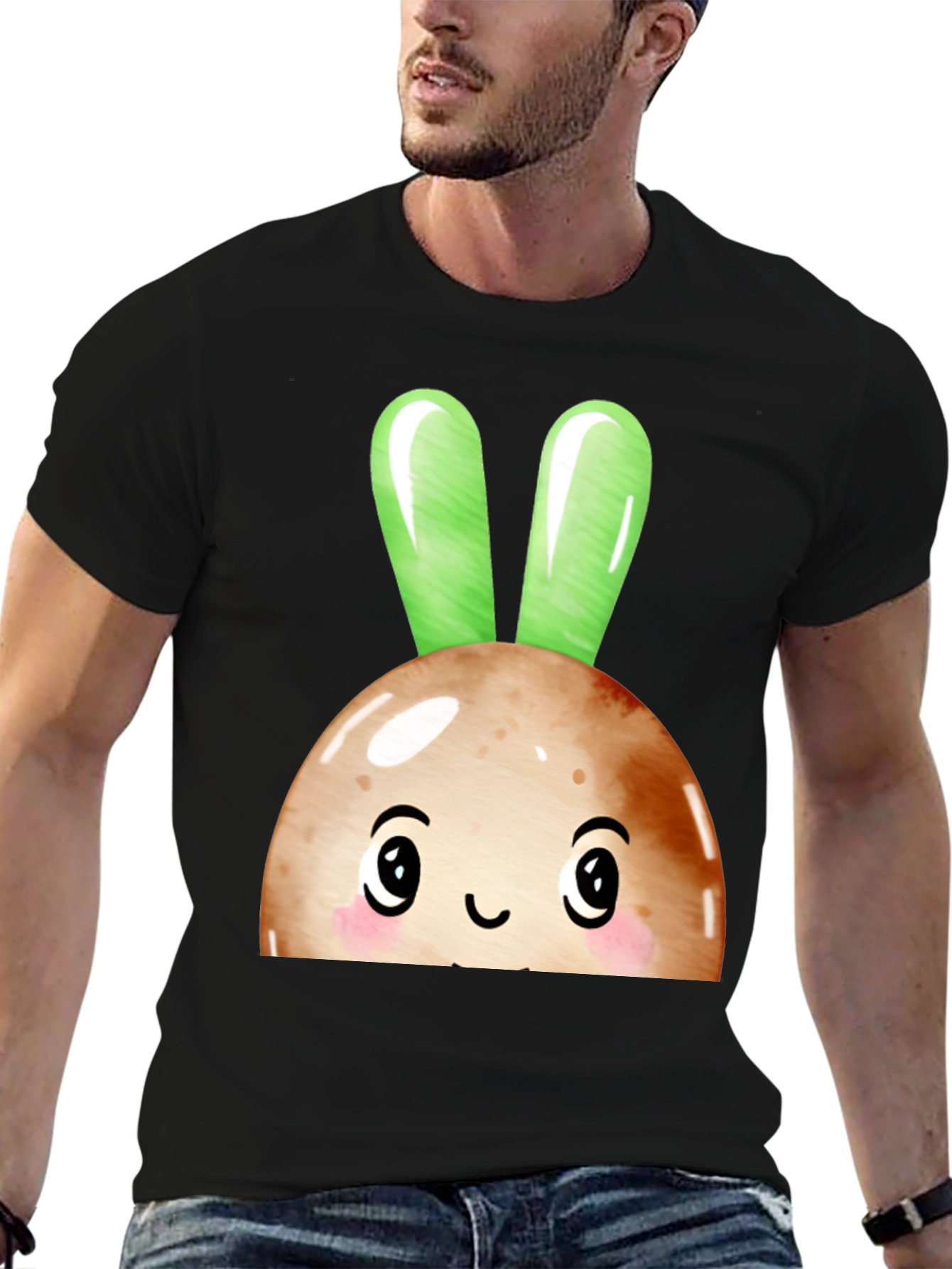 Cute Bunny Head Graphic Tee