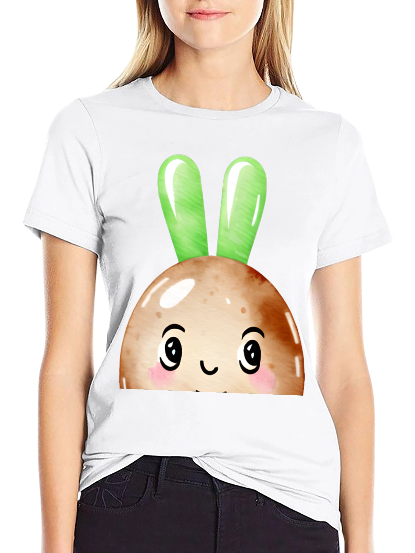 Cute Bunny Head Graphic Tee