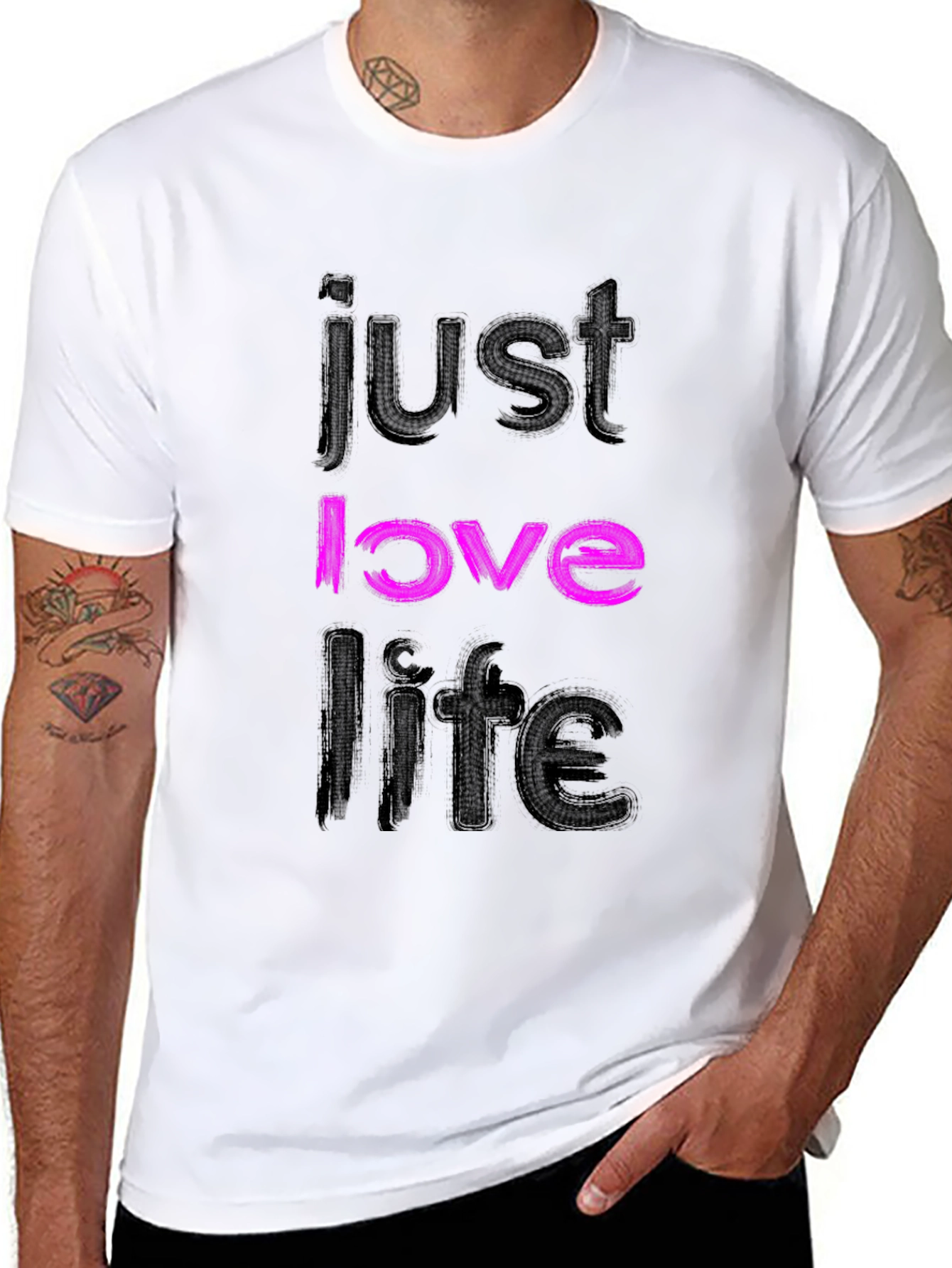 Just Love Life Black Graphic Tee