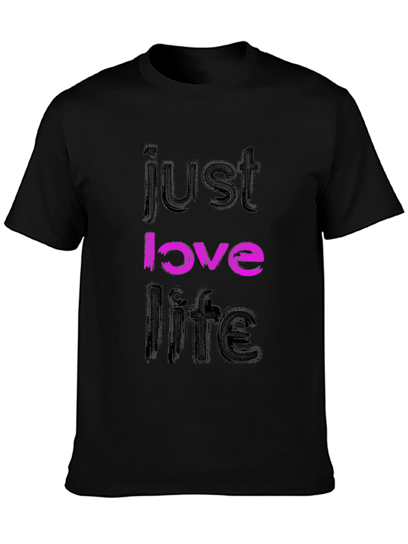 Just Love Life Black Graphic Tee