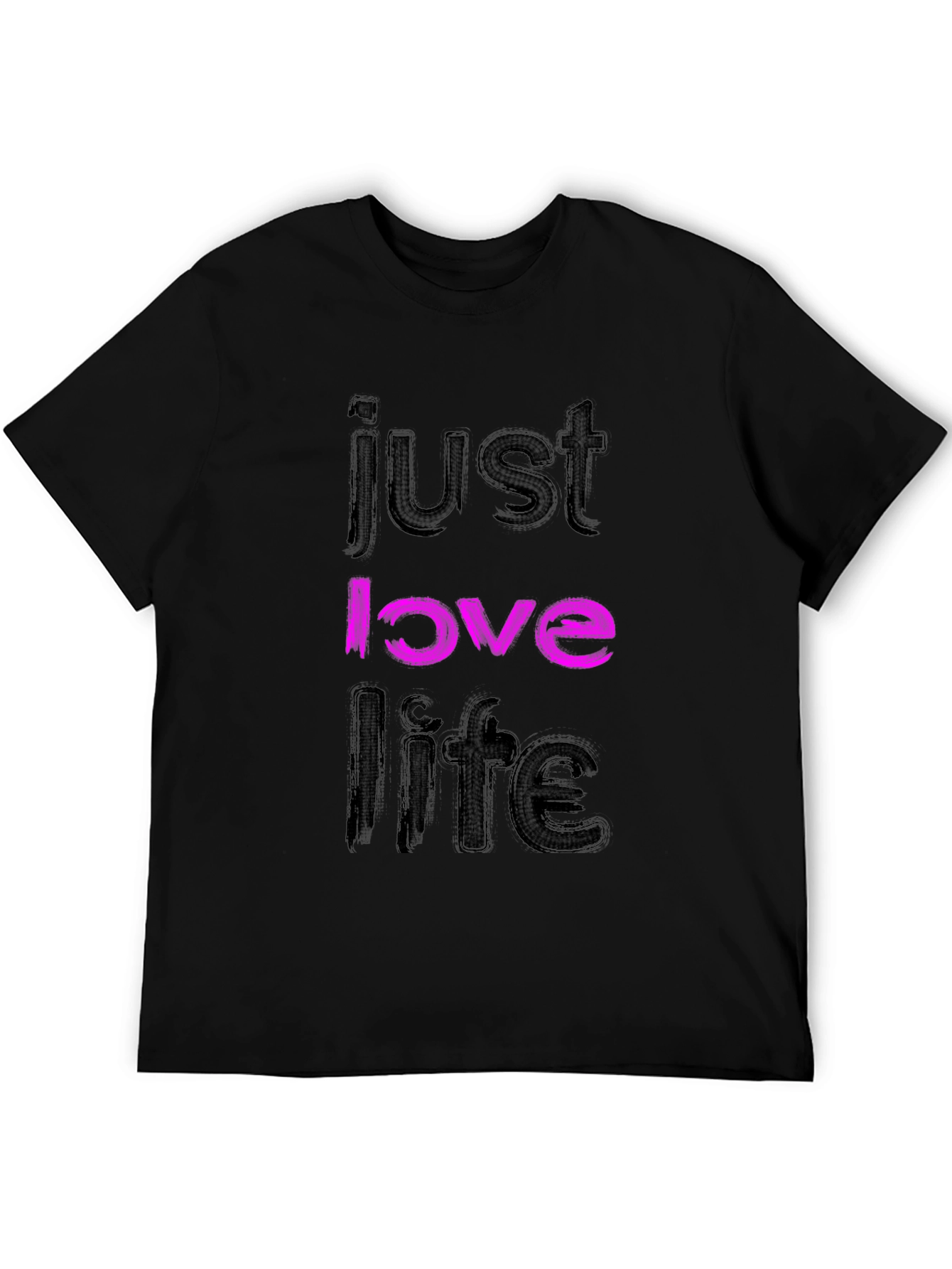 Just Love Life Black Graphic Tee