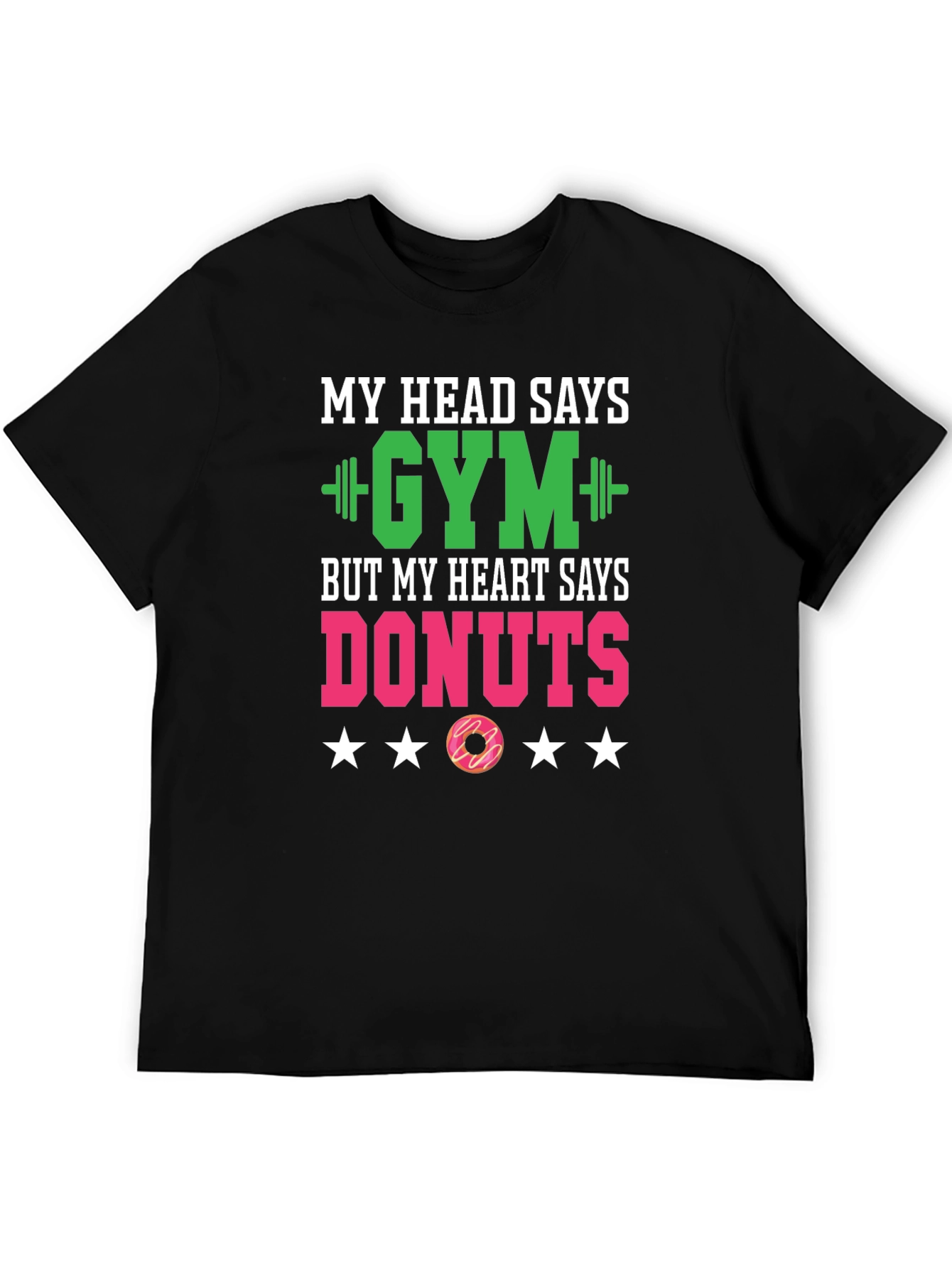 Gym vs Donuts T-Shirt Funny Workout Tee